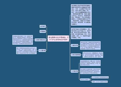 急性胰腺炎的护理措施：2017护士资格考试护理学