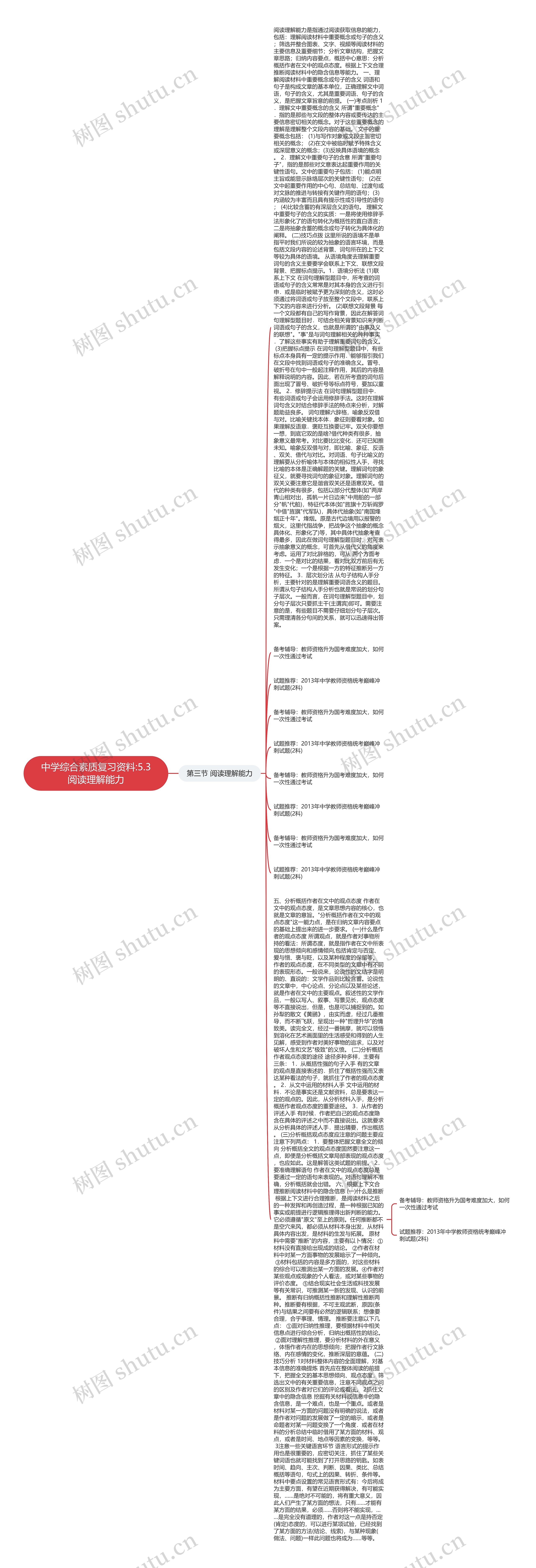 中学综合素质复习资料:5.3阅读理解能力