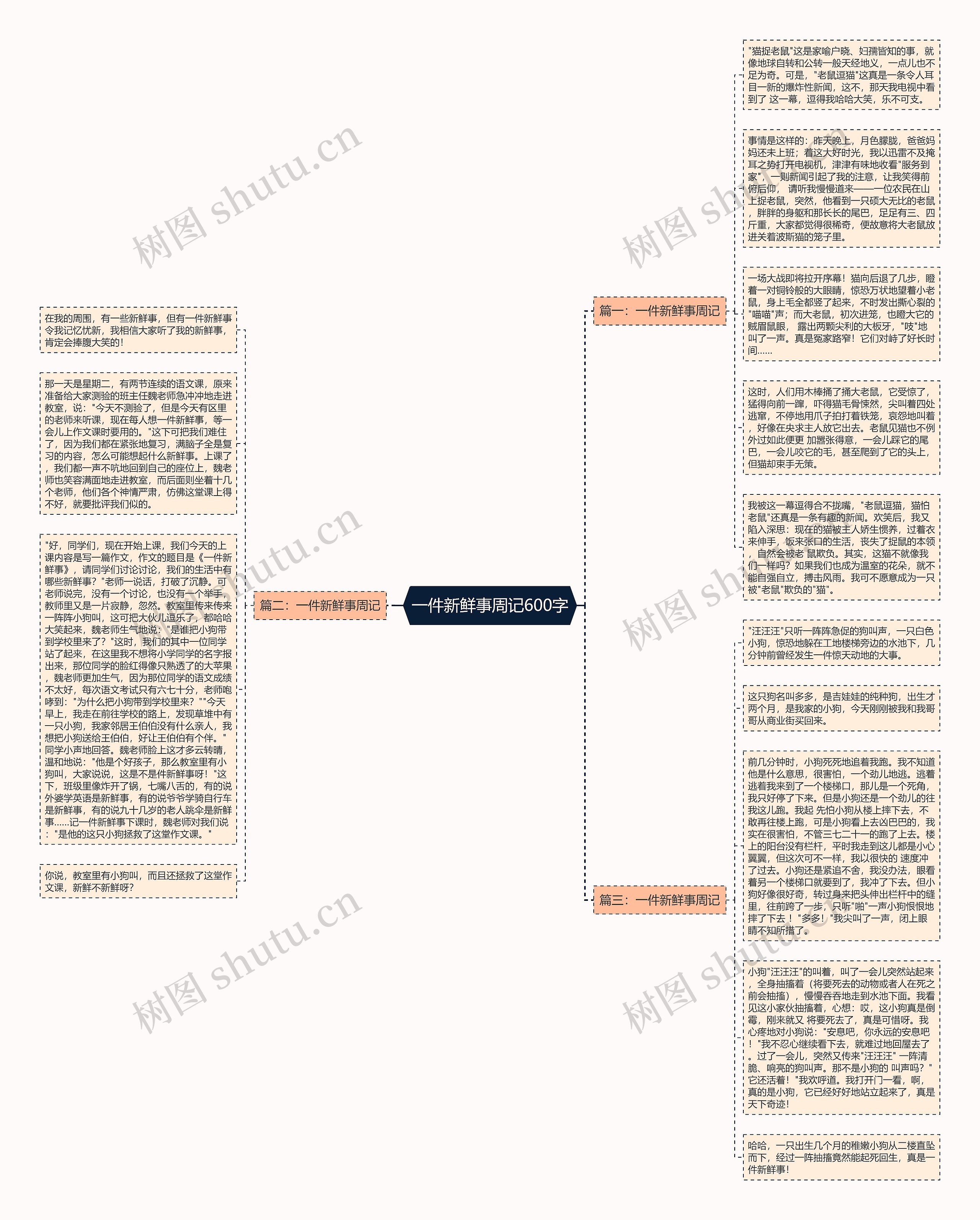 一件新鲜事周记600字思维导图