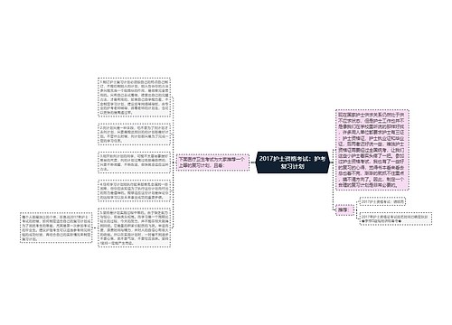 2017护士资格考试：护考复习计划