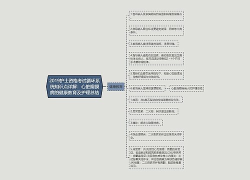 2019护士资格考试循环系统知识点详解：心脏瓣膜病的健康教育及护理总结