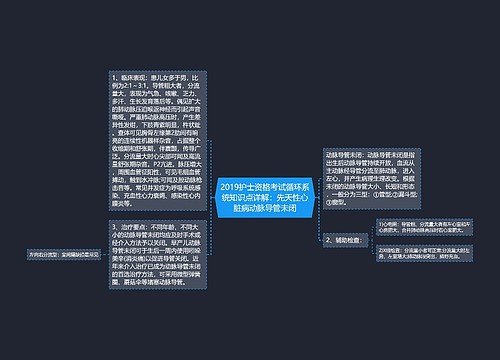 2019护士资格考试循环系统知识点详解：先天性心脏病动脉导管未闭