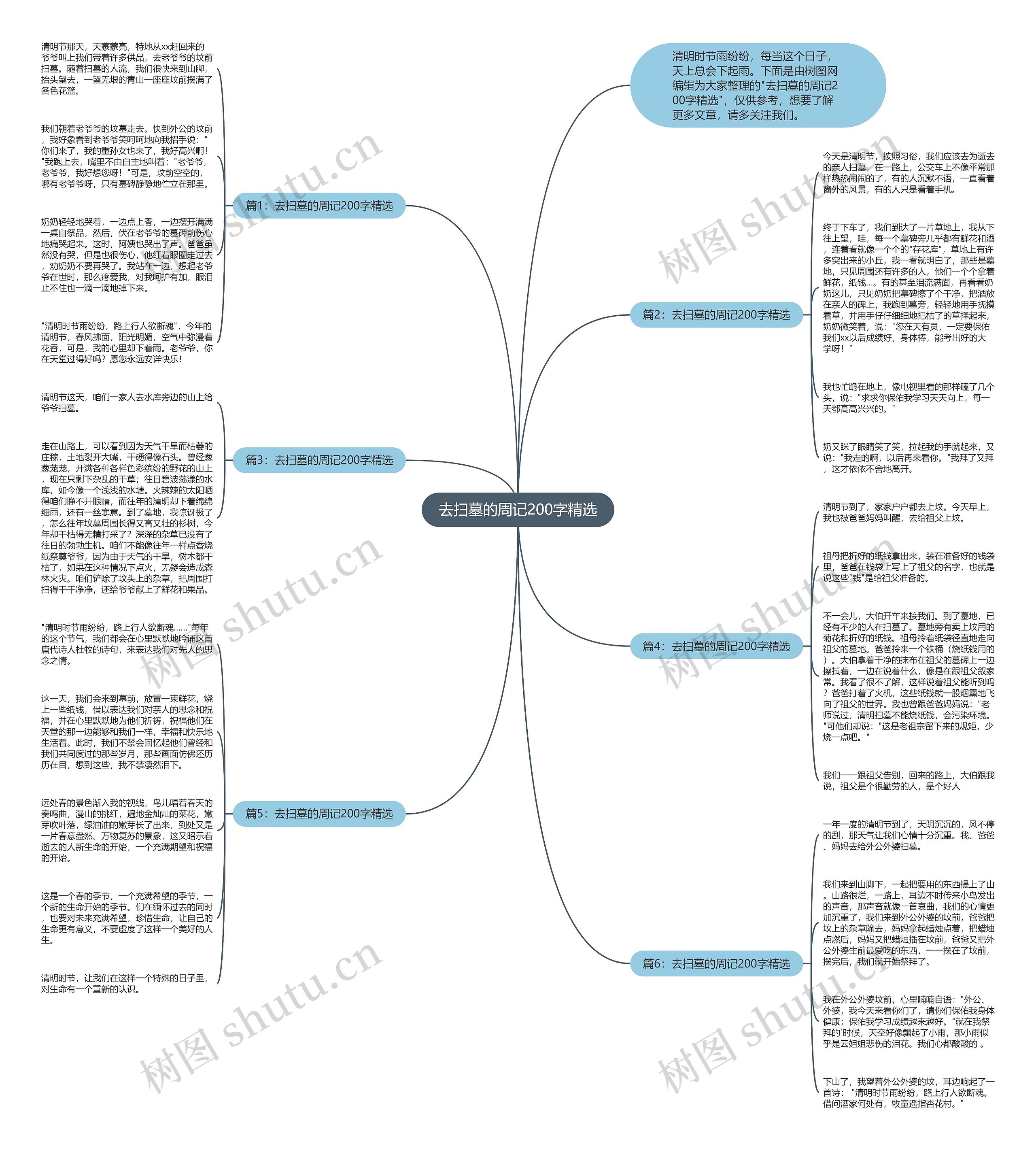 去扫墓的周记200字精选思维导图