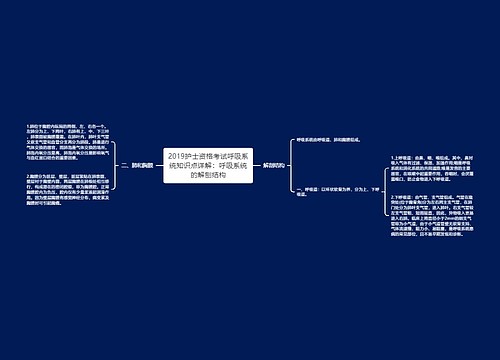 2019护士资格考试呼吸系统知识点详解：呼吸系统的解刨结构