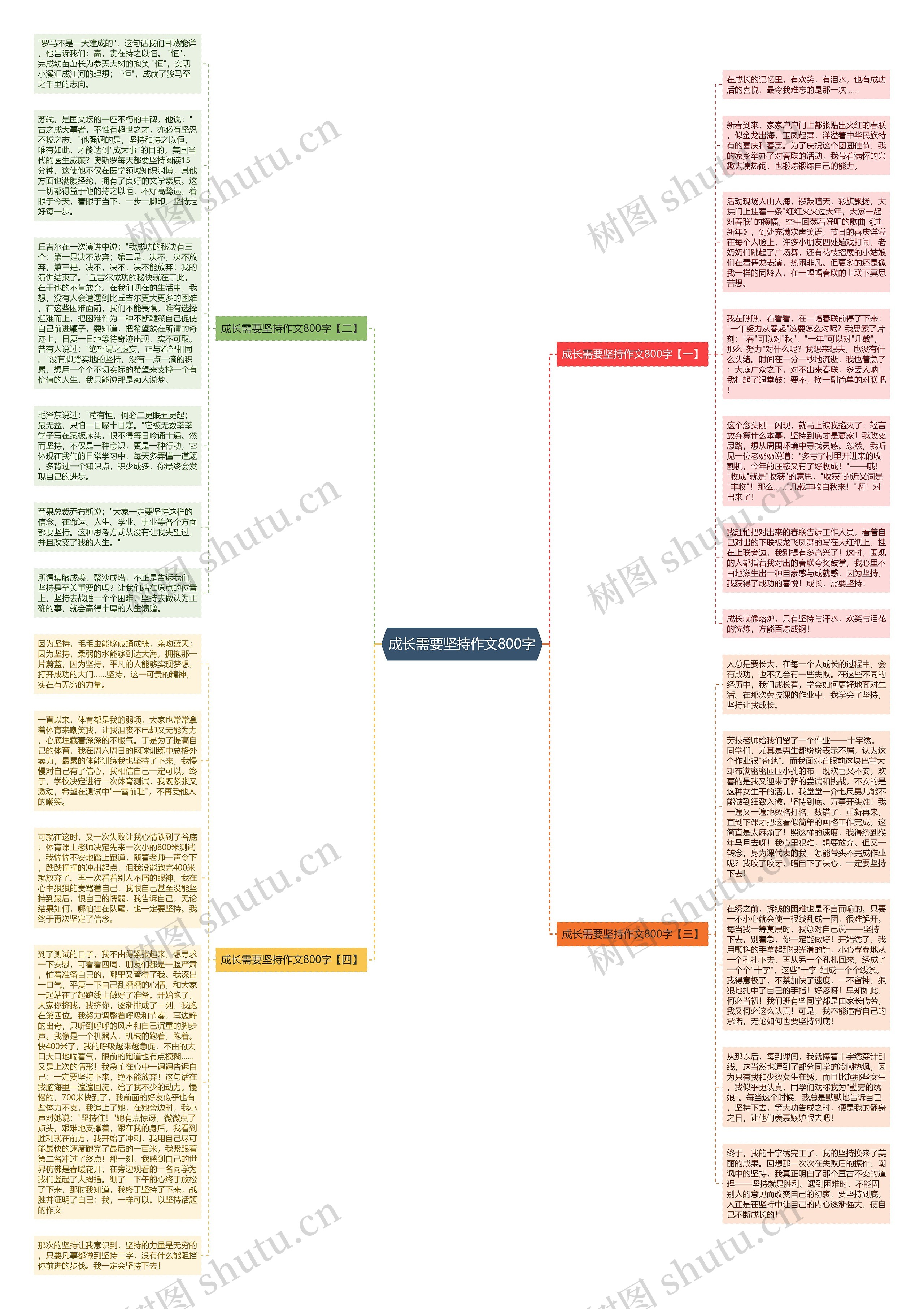 成长需要坚持作文800字思维导图