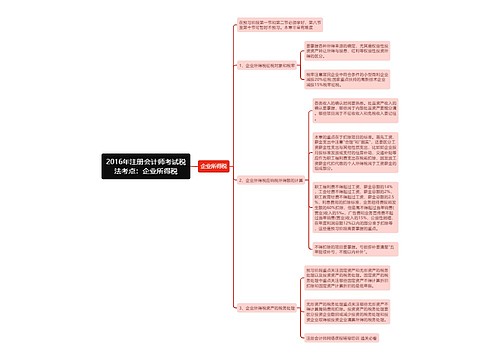 2016年注册会计师考试税法考点：企业所得税