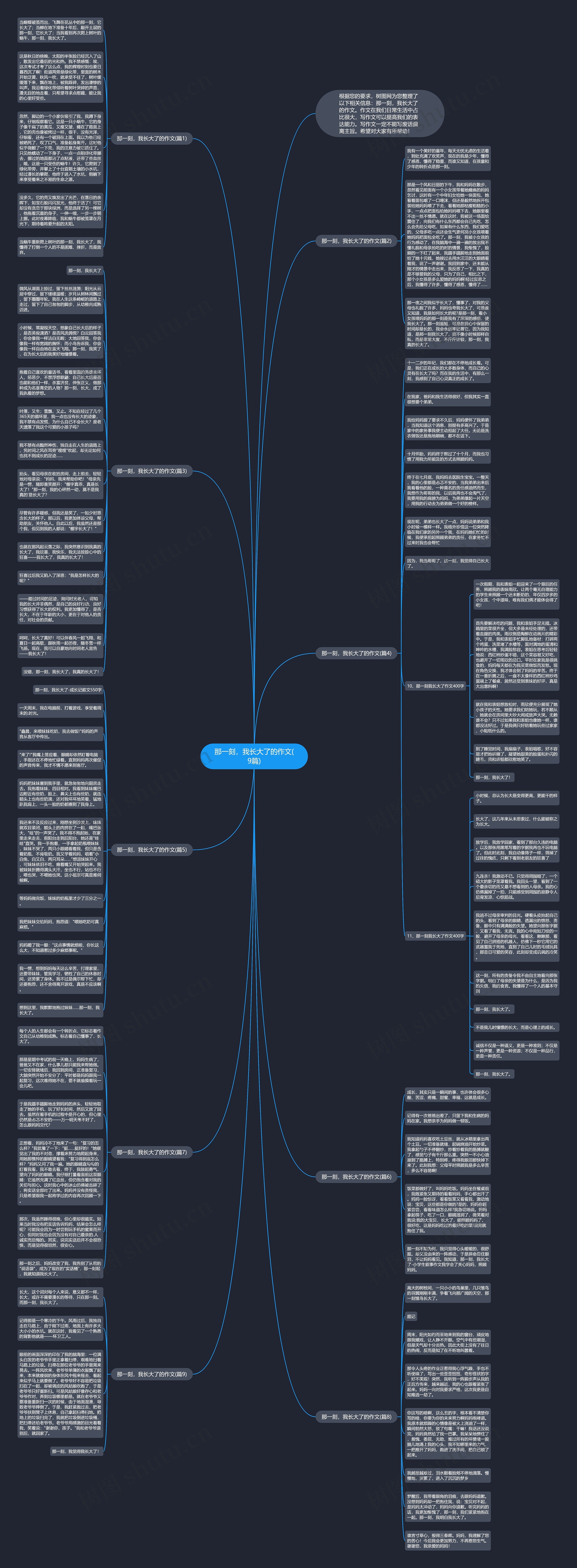 那一刻，我长大了的作文(9篇)思维导图