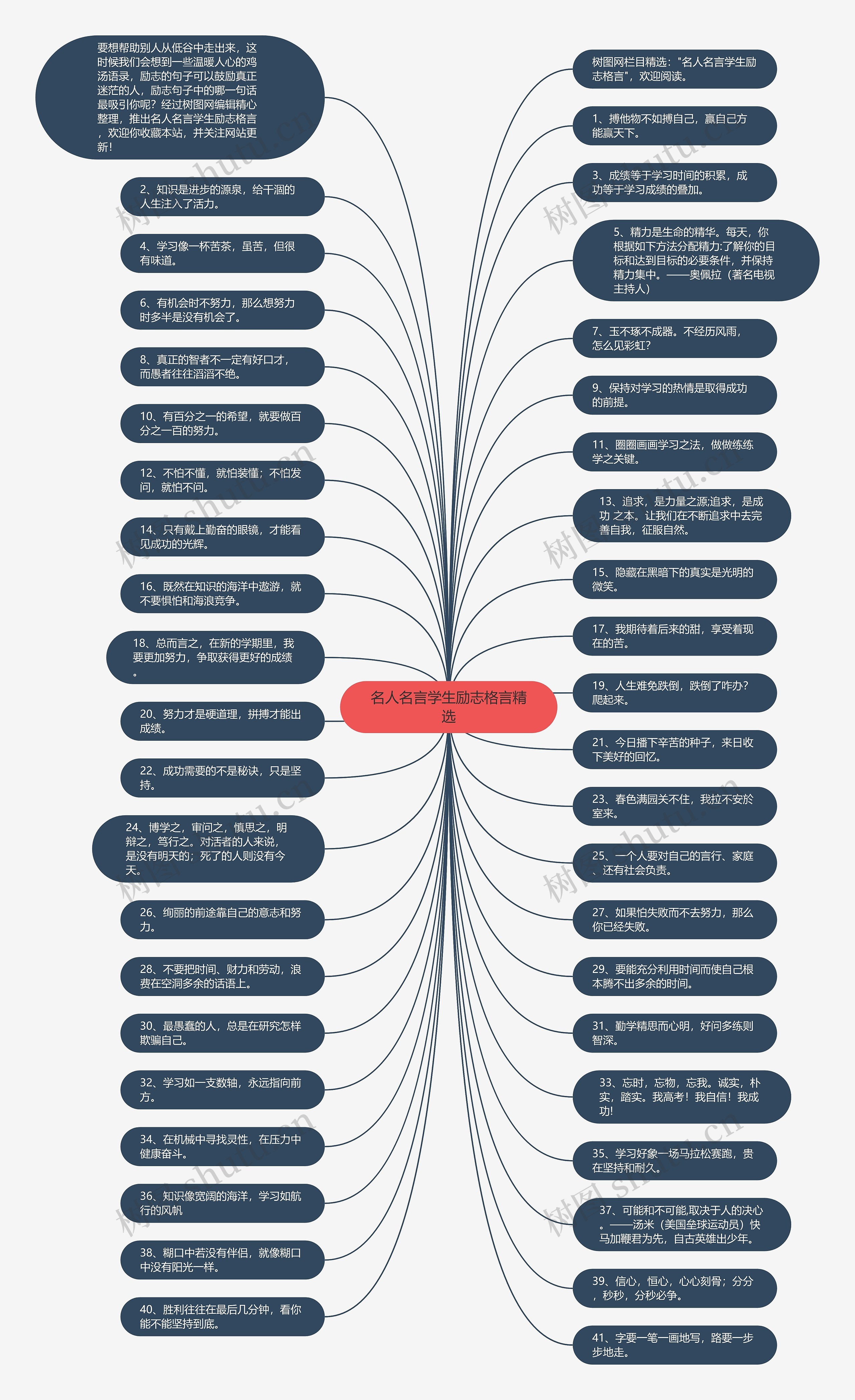 名人名言学生励志格言精选思维导图