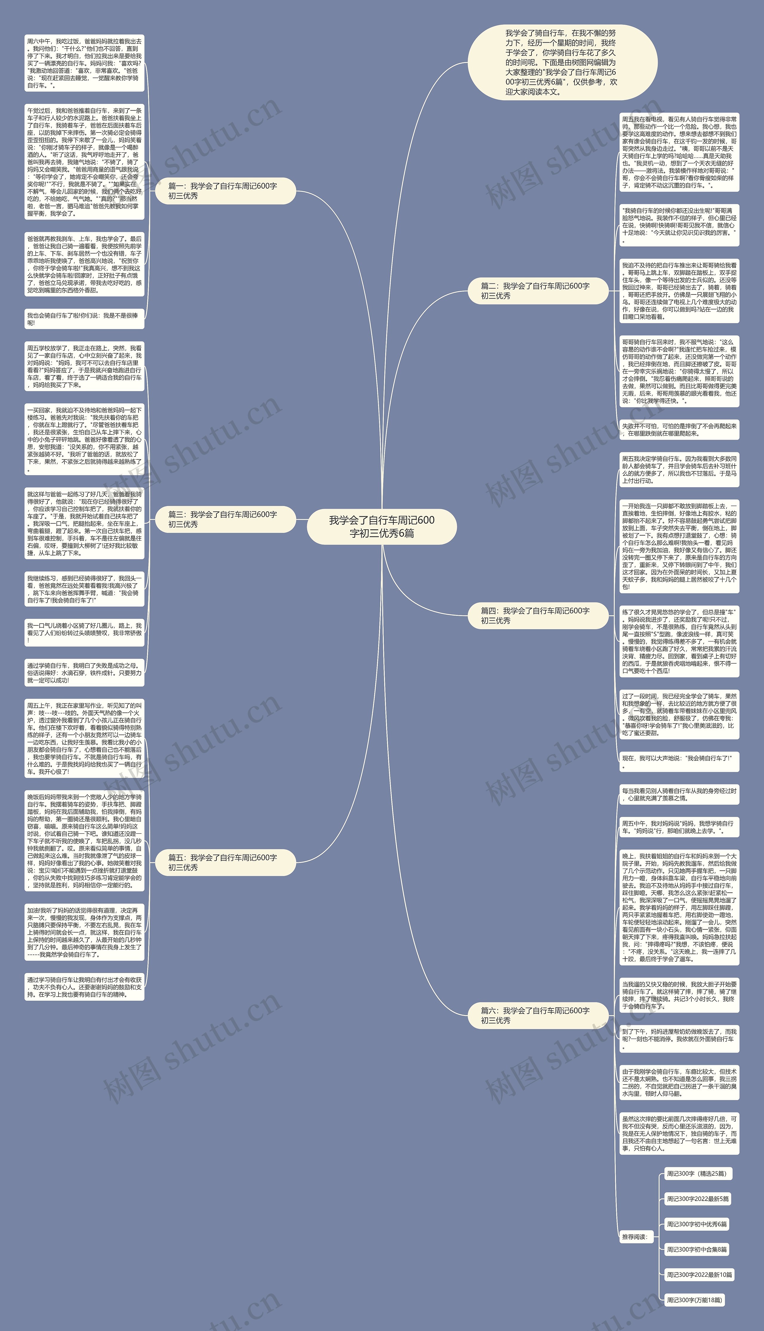 我学会了自行车周记600字初三优秀6篇思维导图