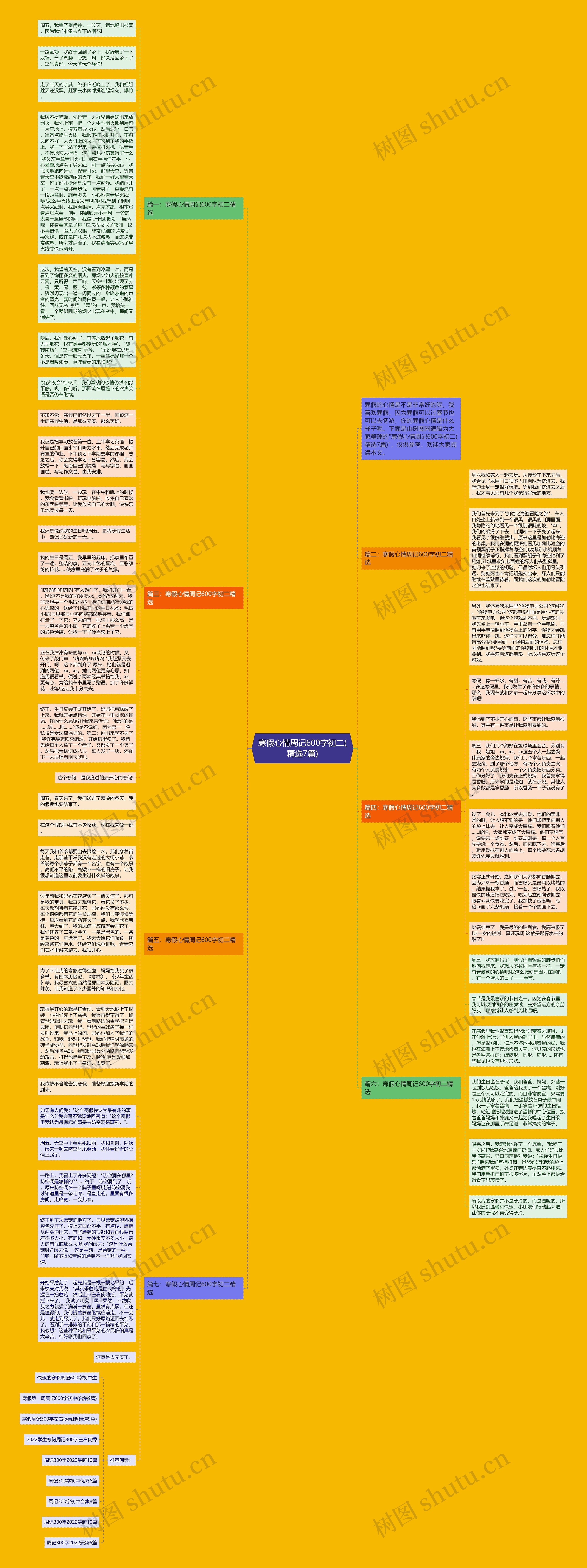 寒假心情周记600字初二(精选7篇)思维导图