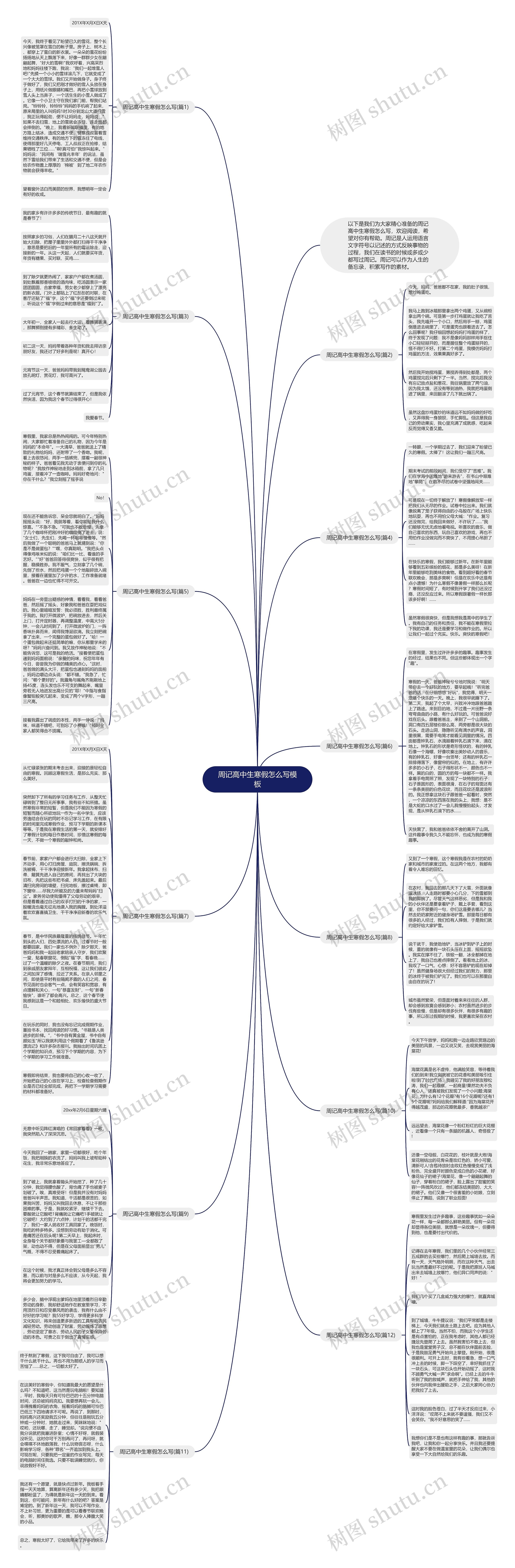 周记高中生寒假怎么写思维导图