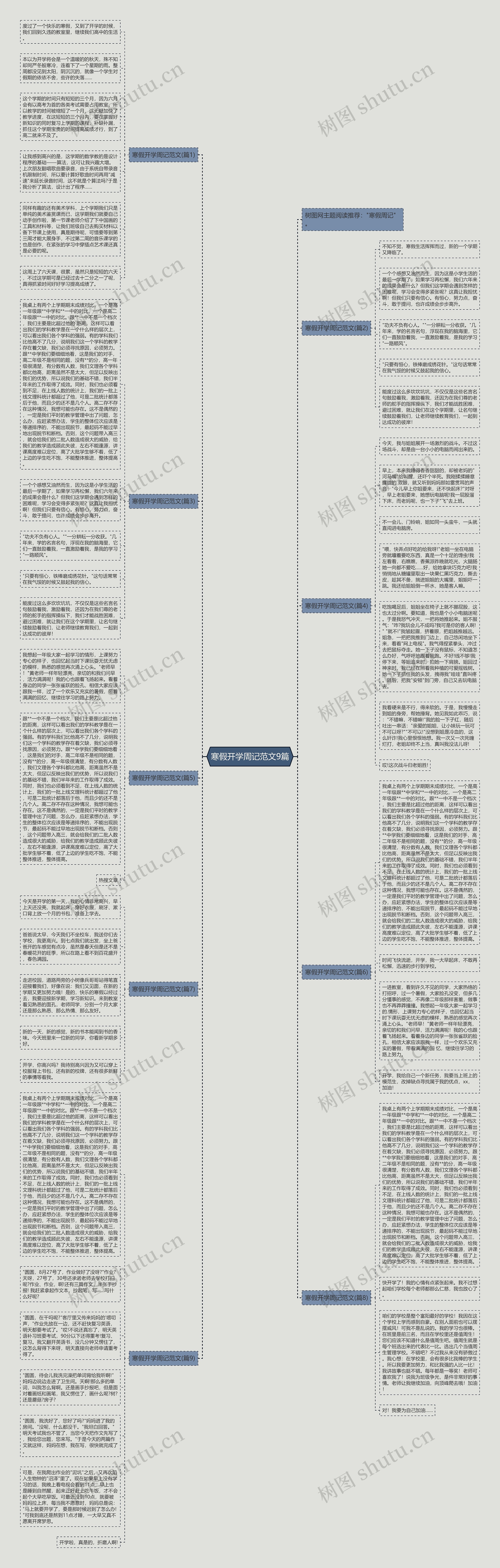 寒假开学周记范文9篇思维导图