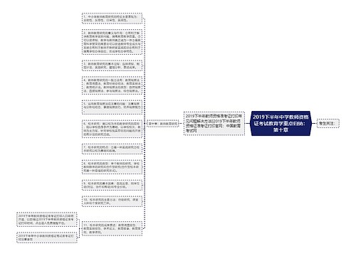 2019下半年中学教师资格证考试教育学重点归纳：第十章