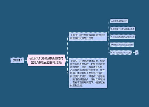 破伤风抗毒素脱敏注射时出现轻微反应的处理是