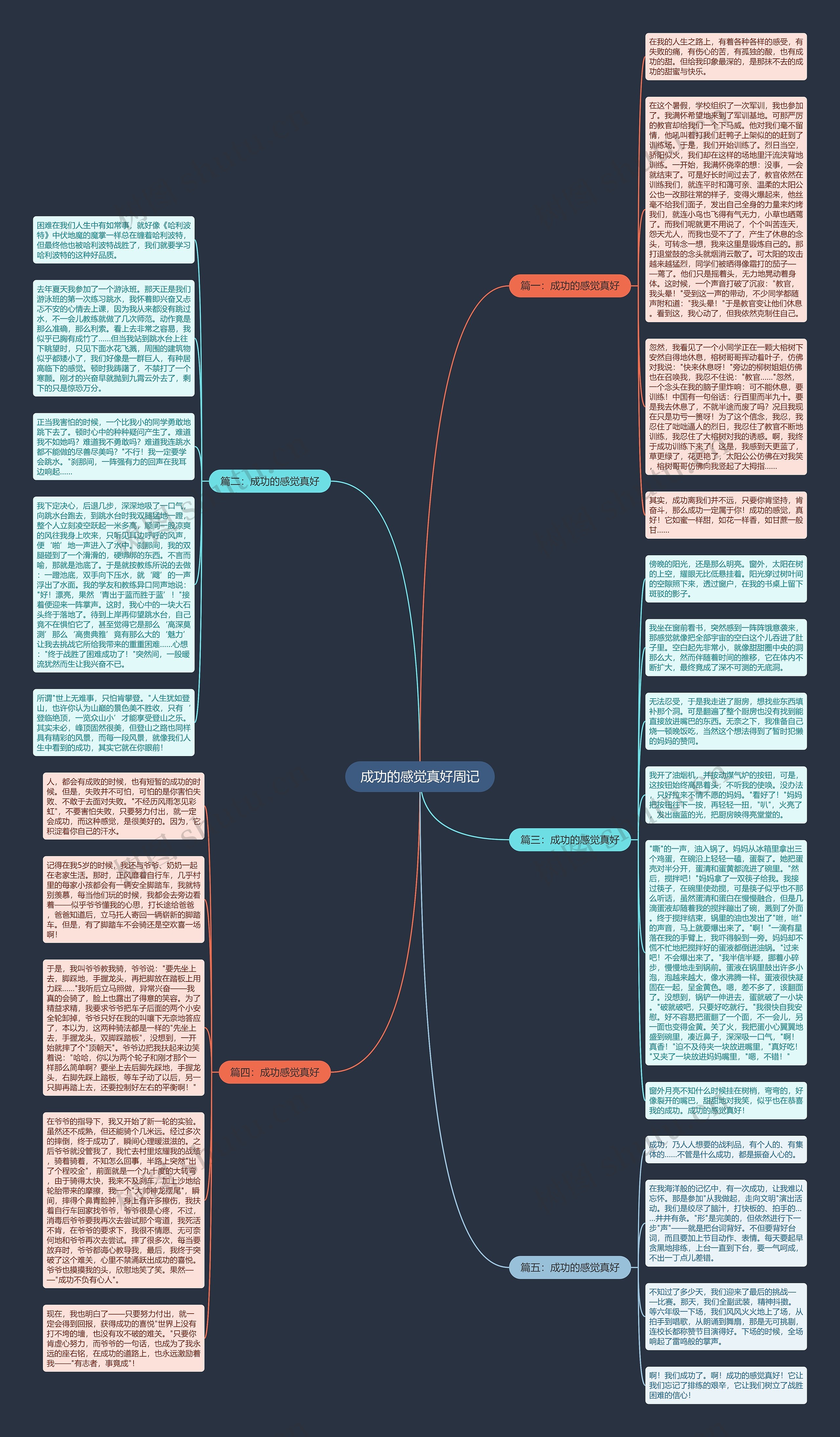 成功的感觉真好周记思维导图