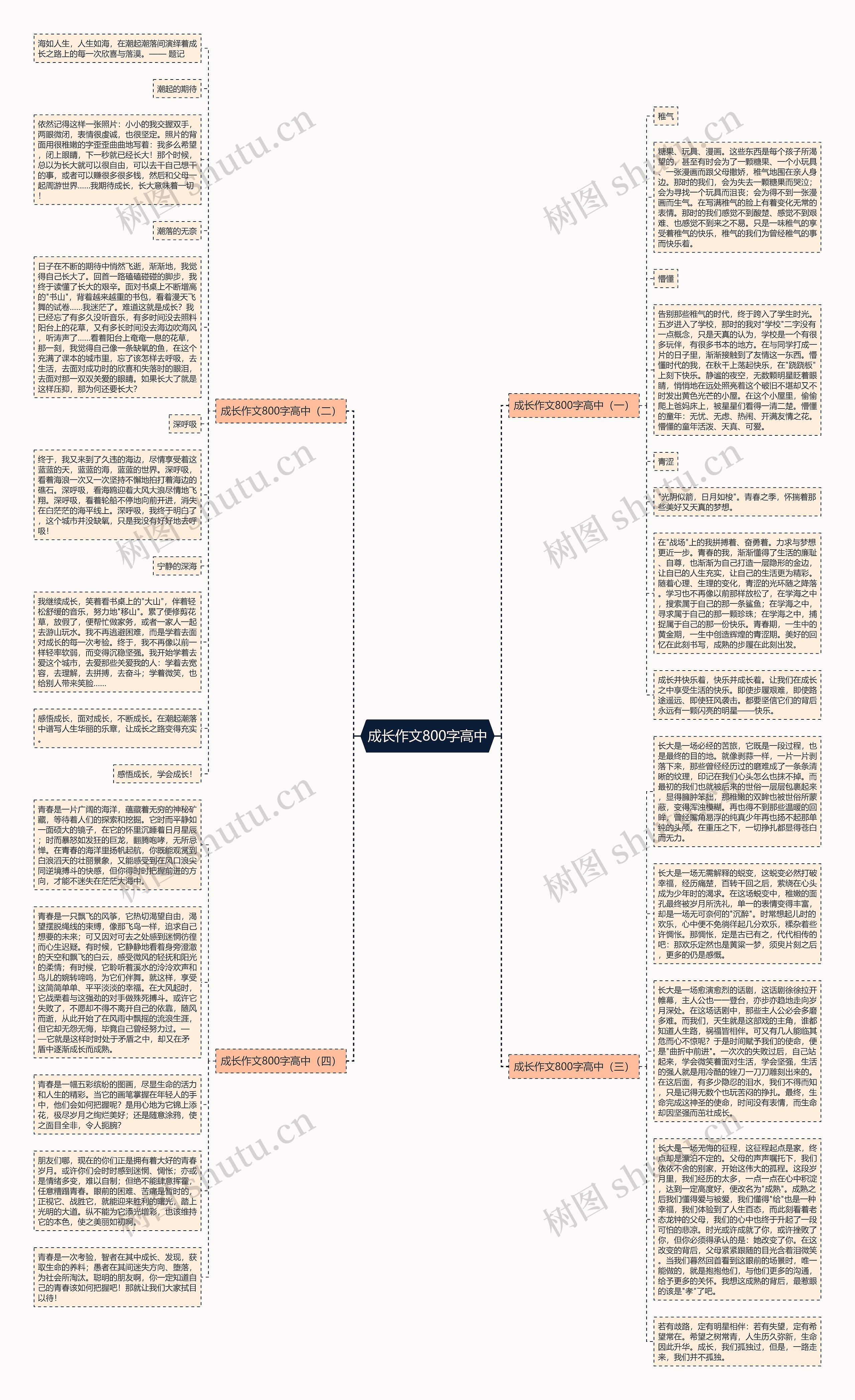 成长作文800字高中思维导图
