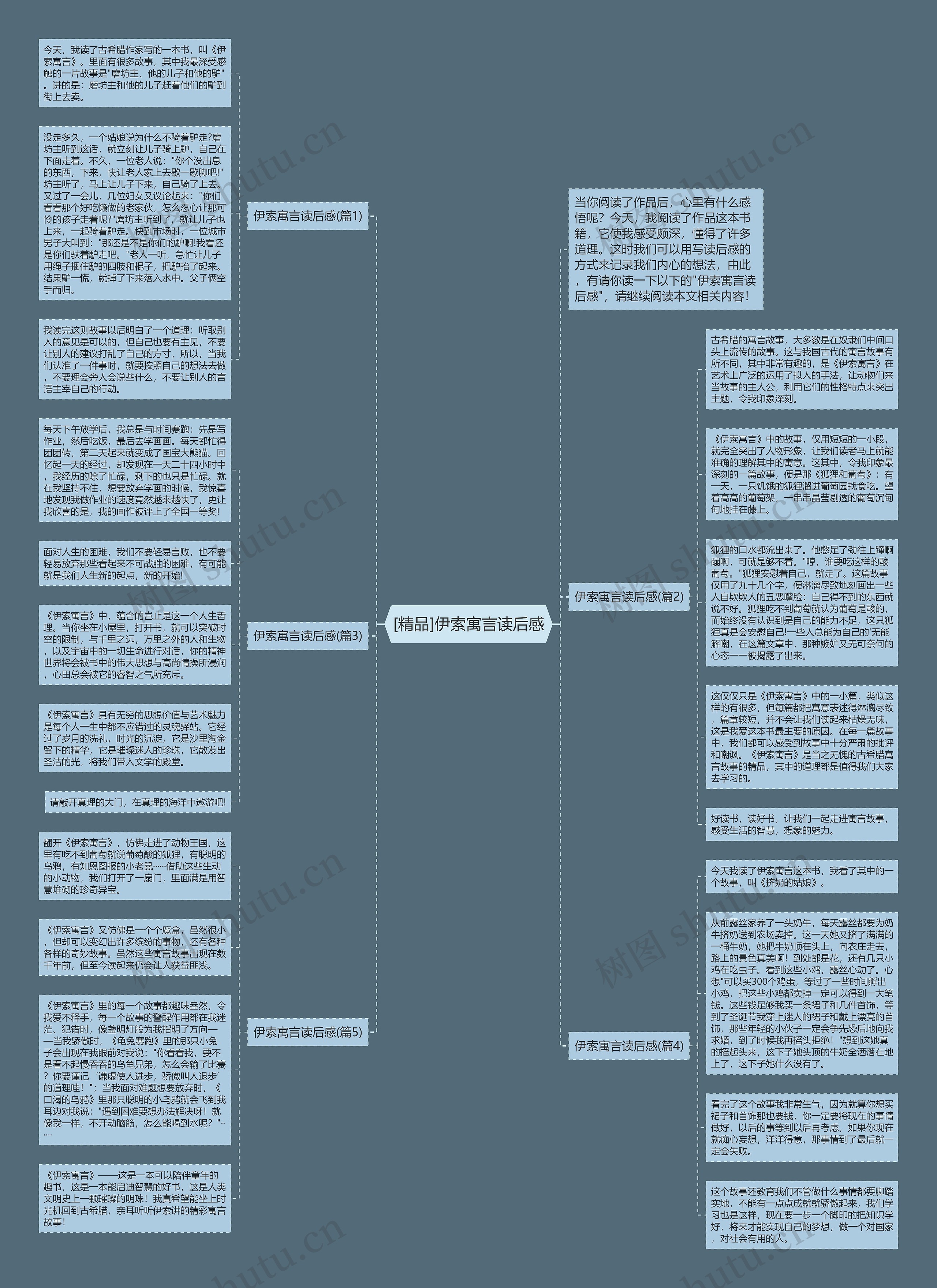 [精品]伊索寓言读后感思维导图