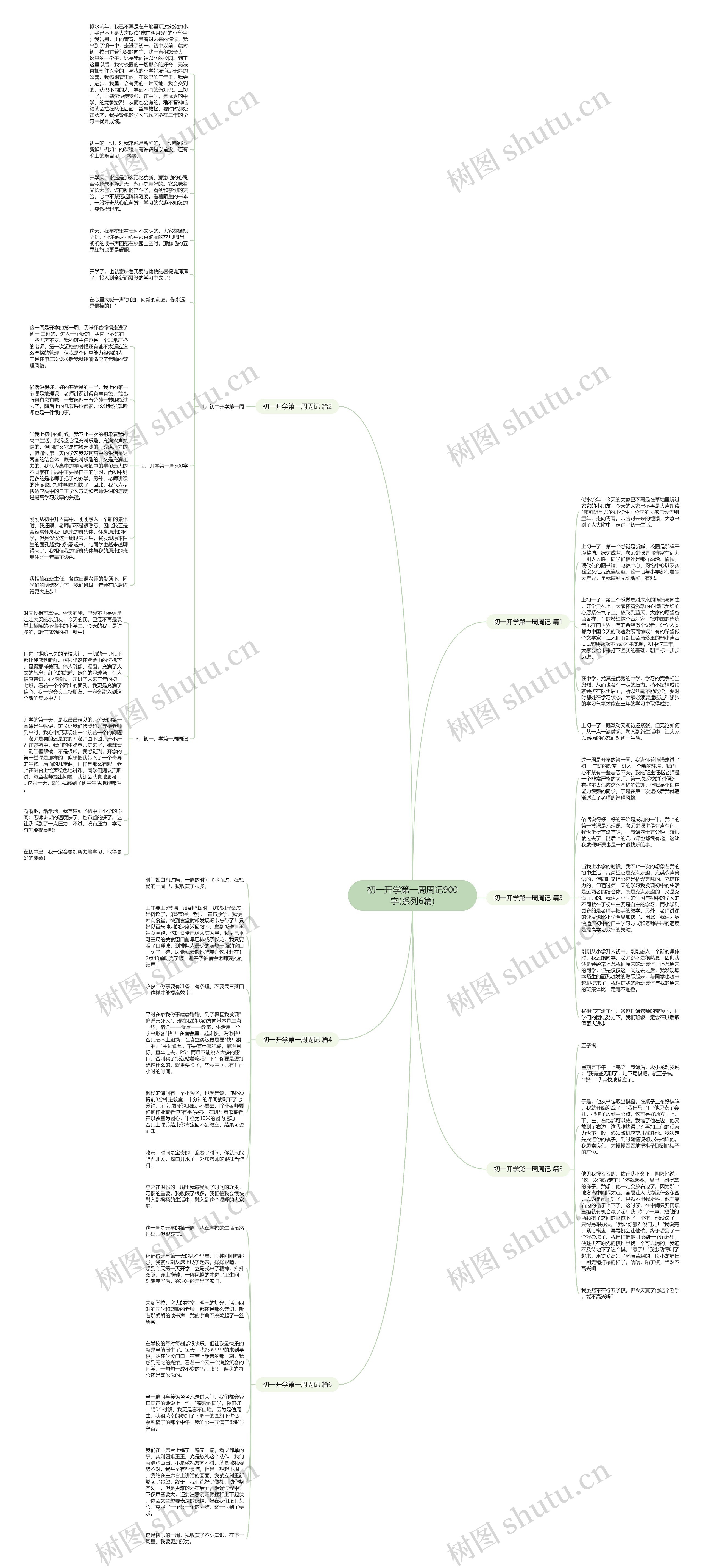 初一开学第一周周记900字(系列6篇)思维导图