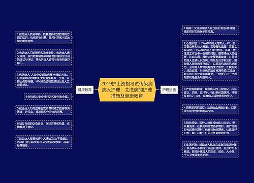 2019护士资格考试传染病病人护理：艾滋病的护理措施及健康教育