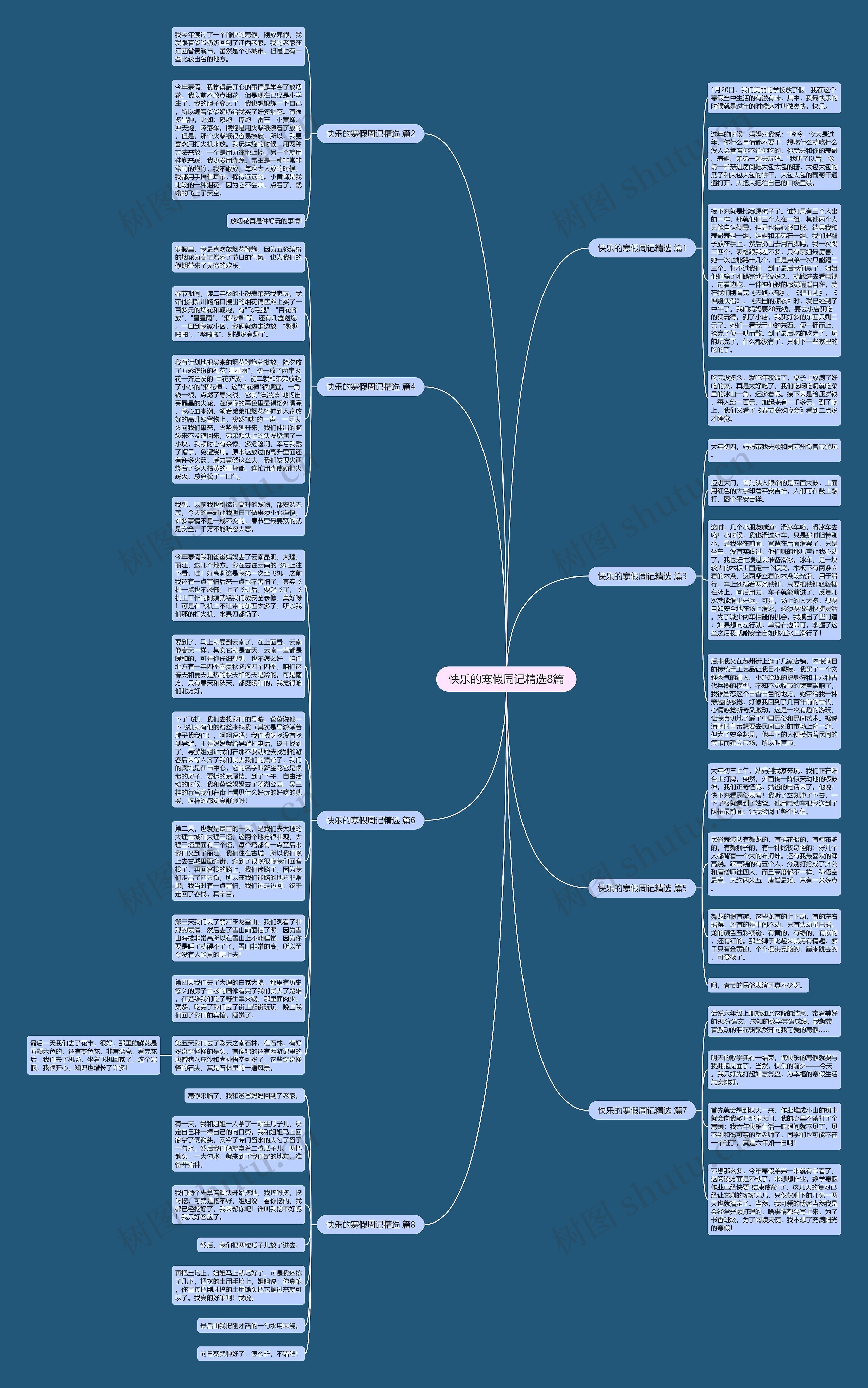 快乐的寒假周记精选8篇思维导图