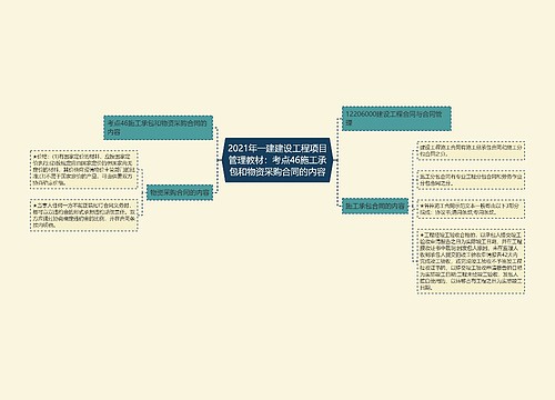 2021年一建建设工程项目管理教材：考点46施工承包和物资采购合同的内容