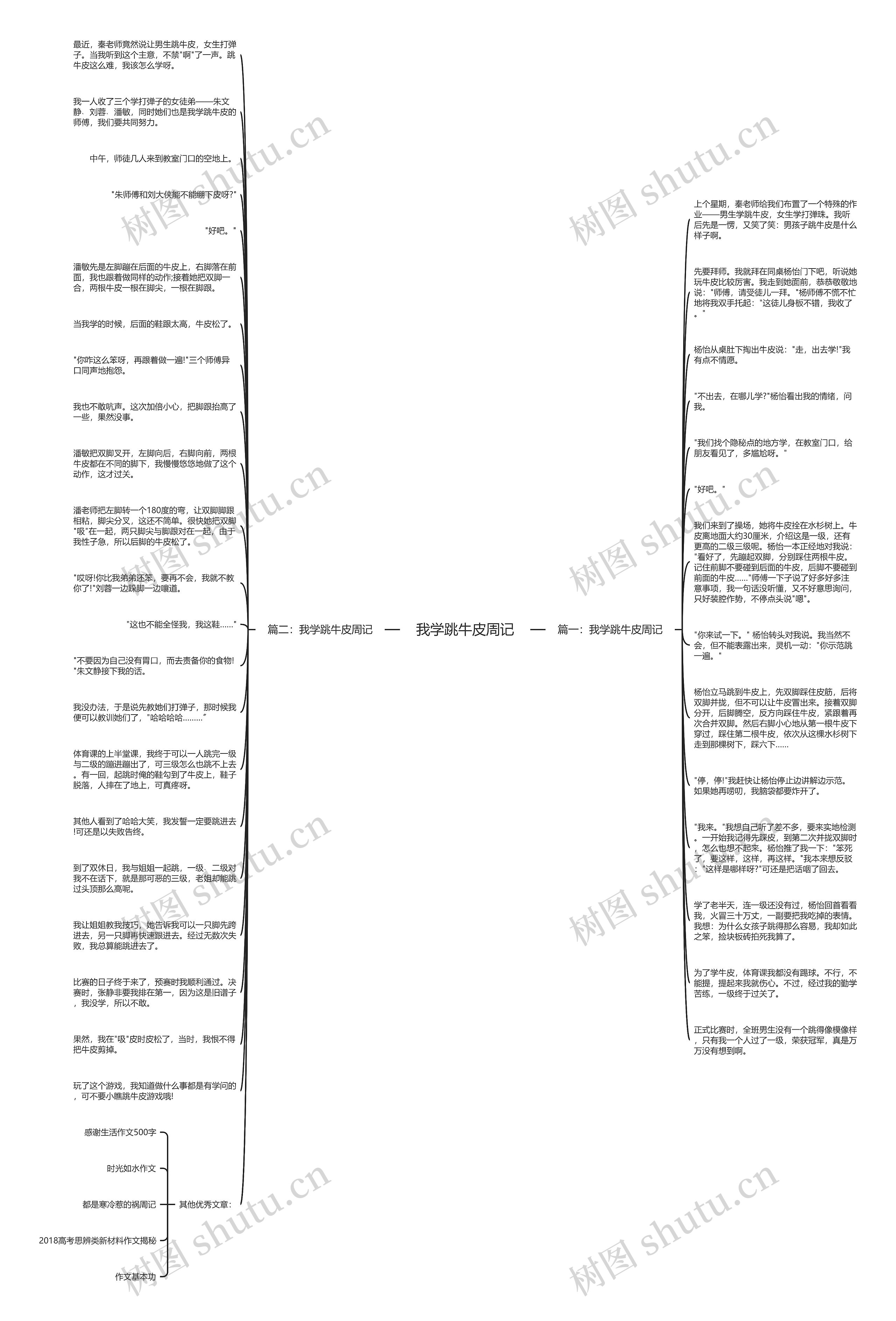 我学跳牛皮周记思维导图