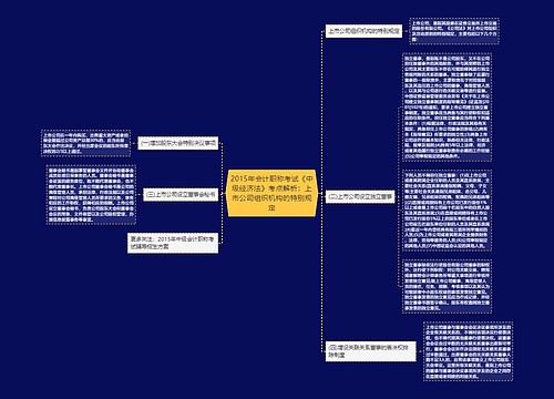 2015年会计职称考试《中级经济法》考点解析：上市公司组织机构的特别规定