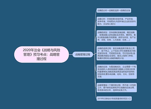 2020年注会《战略与风险管理》预习考点：战略管理过程