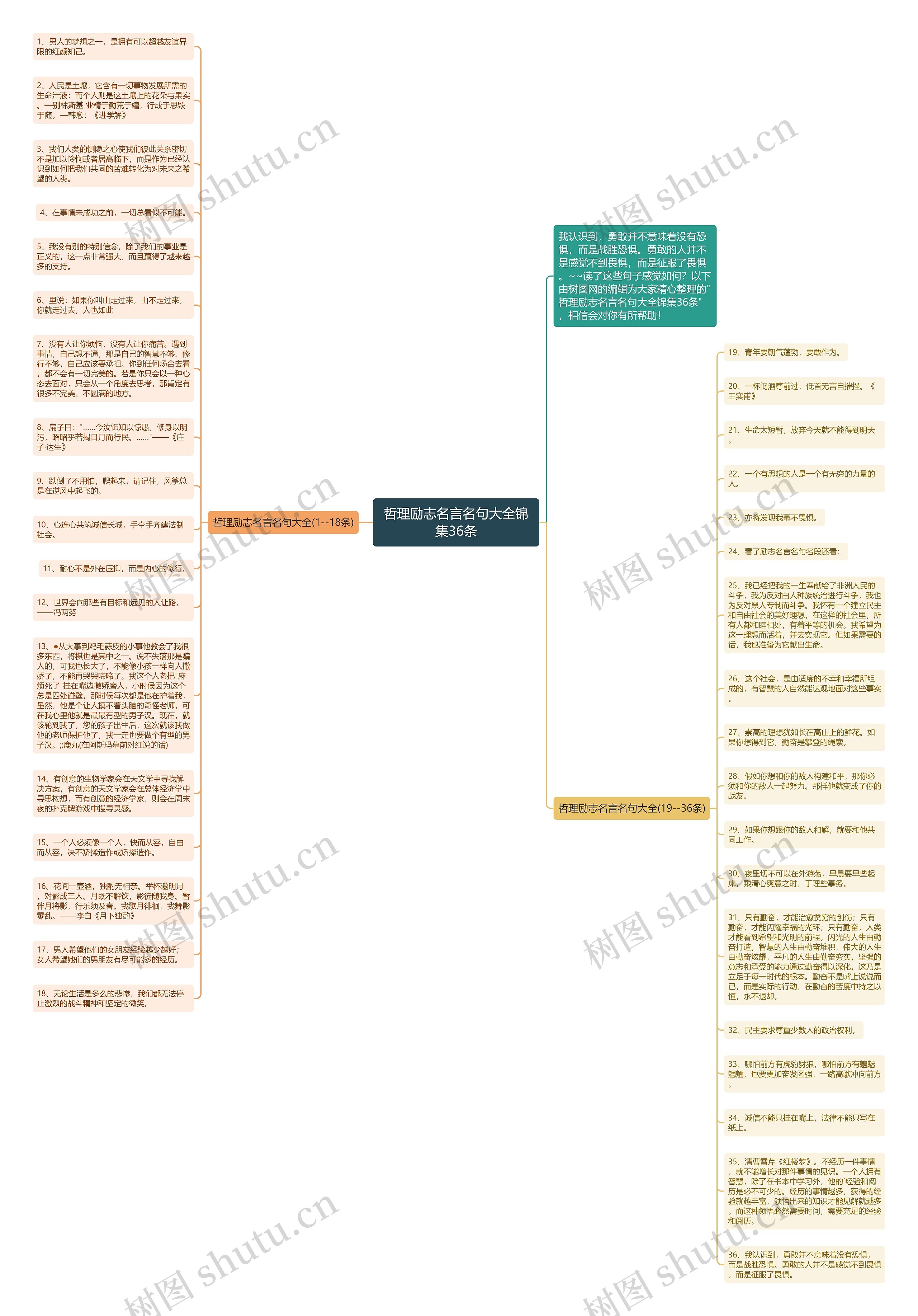 哲理励志名言名句大全锦集36条思维导图