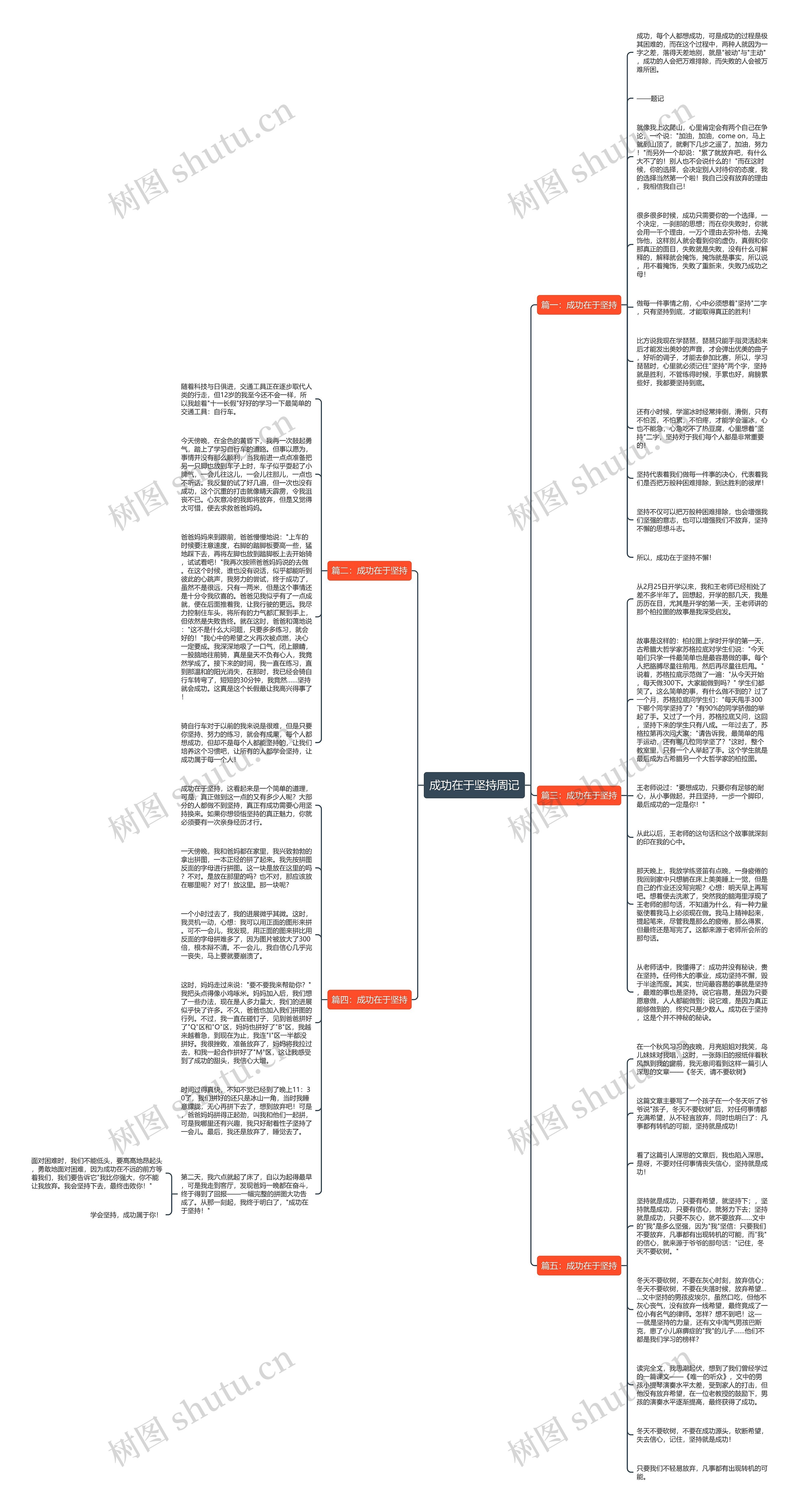 成功在于坚持周记思维导图