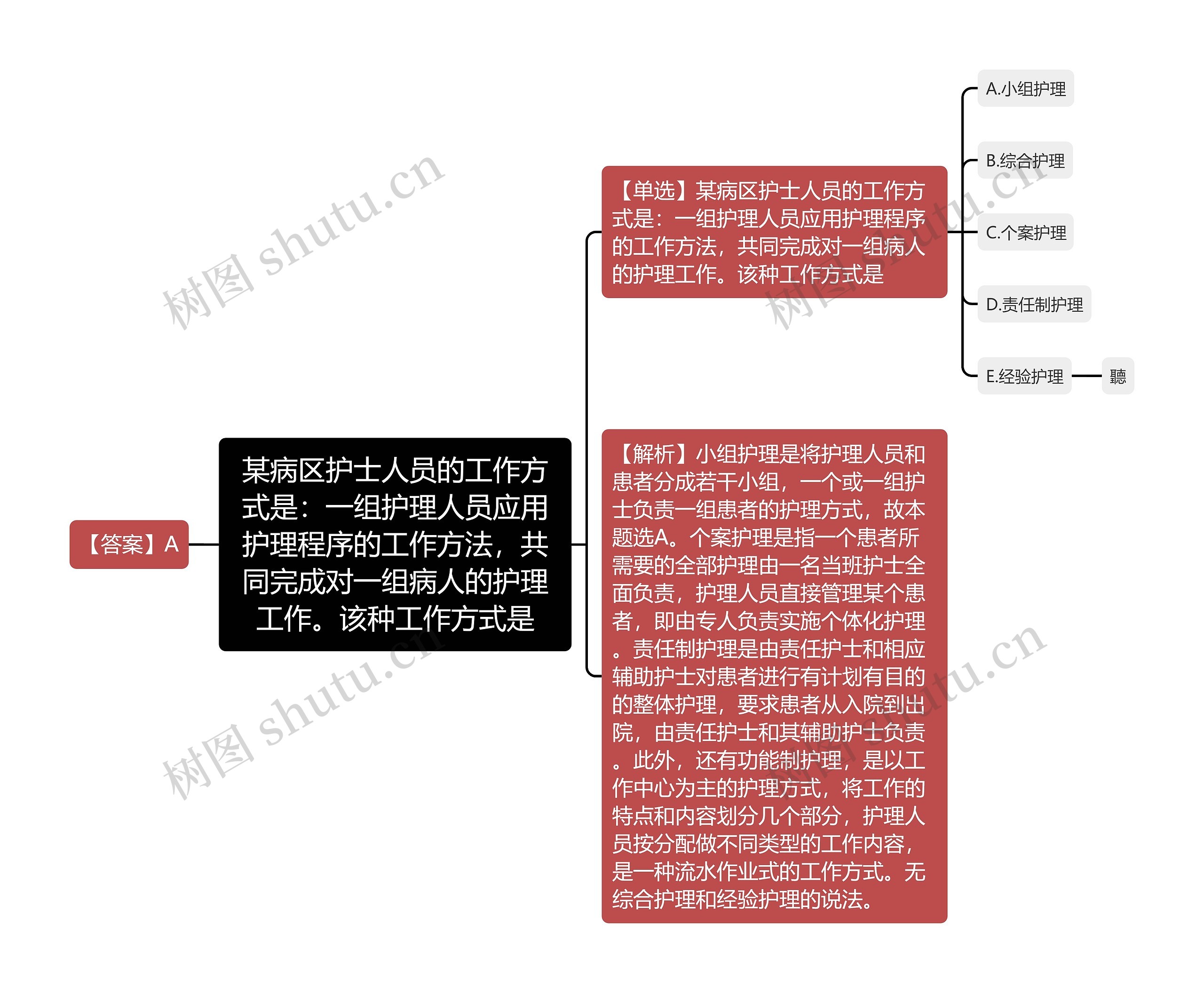 某病区护士人员的工作方式是：一组护理人员应用护理程序的工作方法，共同完成对一组病人的护理工作。该种工作方式是