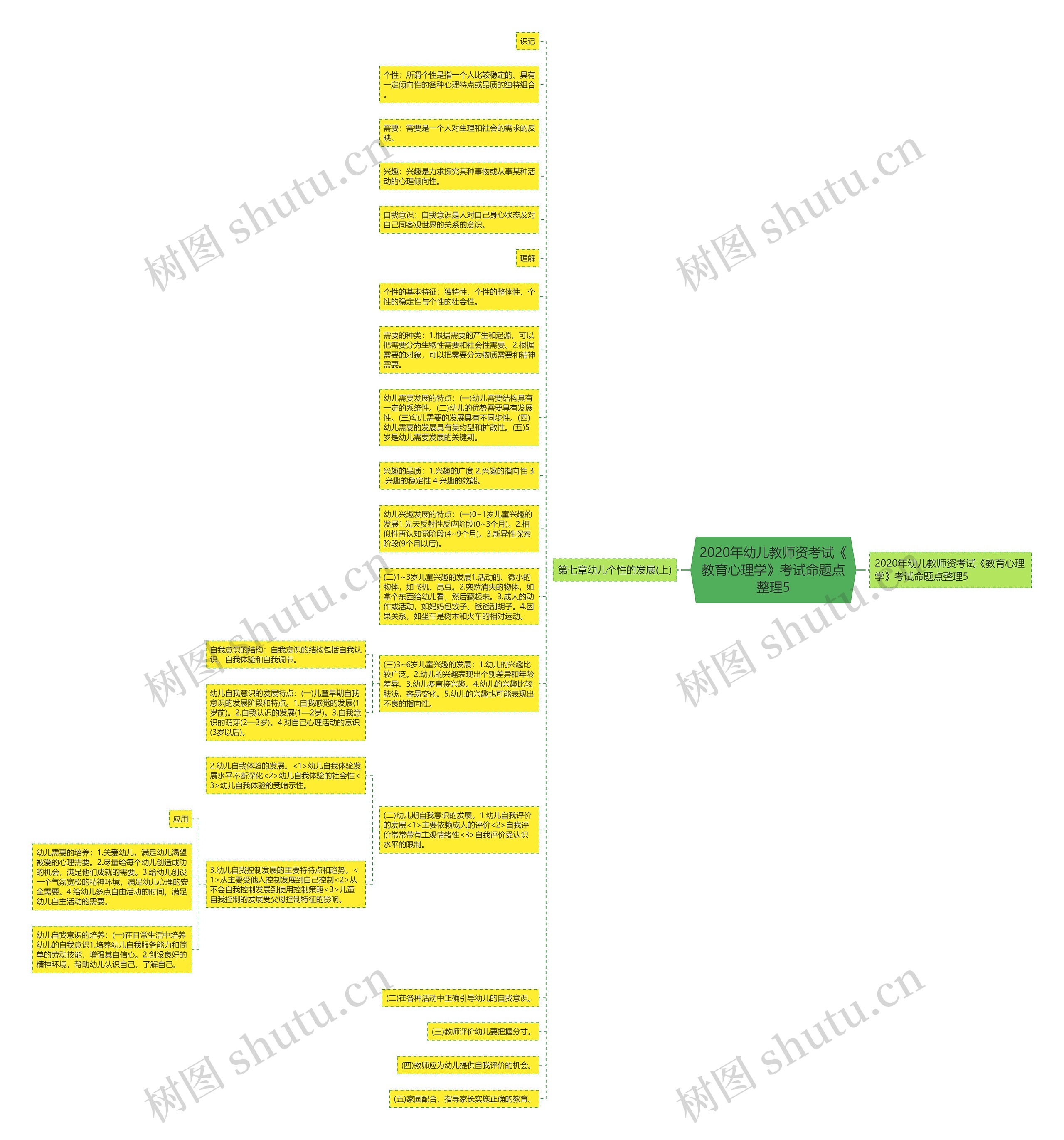 2020年幼儿教师资考试《教育心理学》考试命题点整理5思维导图