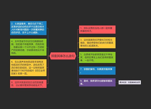 郑重其事怎么造句