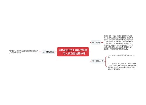 2014执业护士内科护理学：老人高血脂的的护理