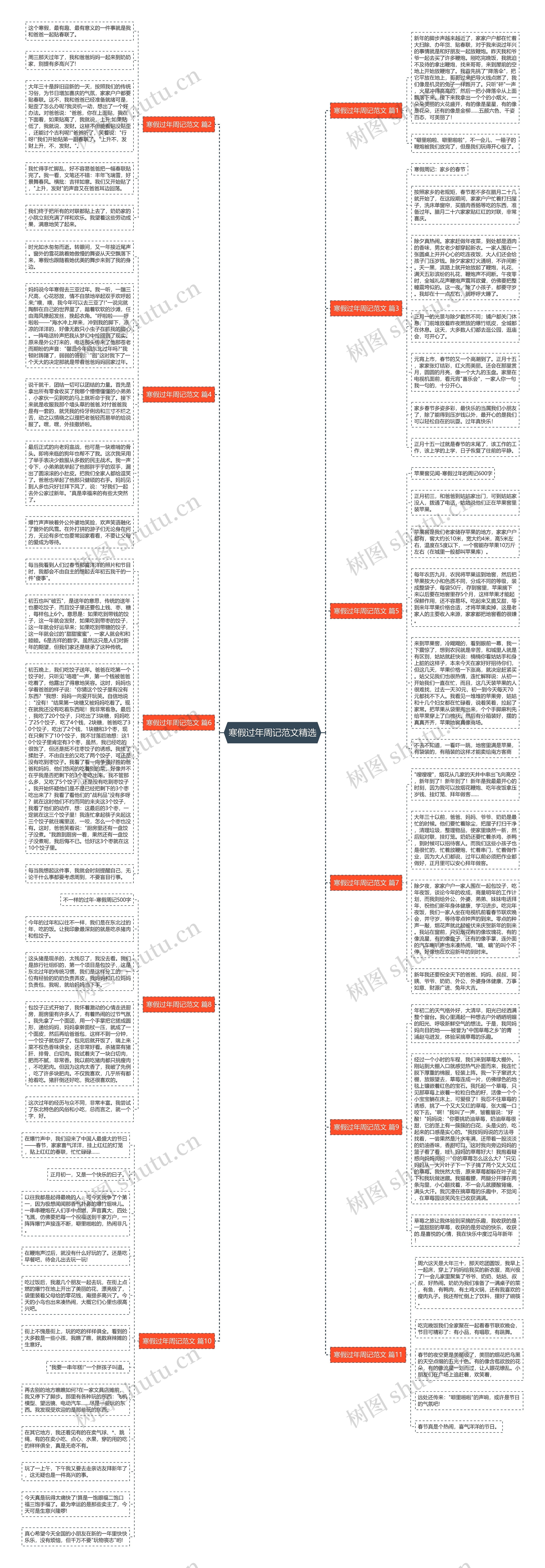 寒假过年周记范文精选思维导图