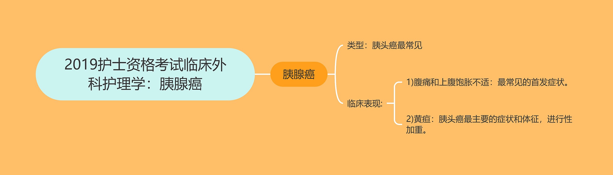 2019护士资格考试临床外科护理学：胰腺癌思维导图