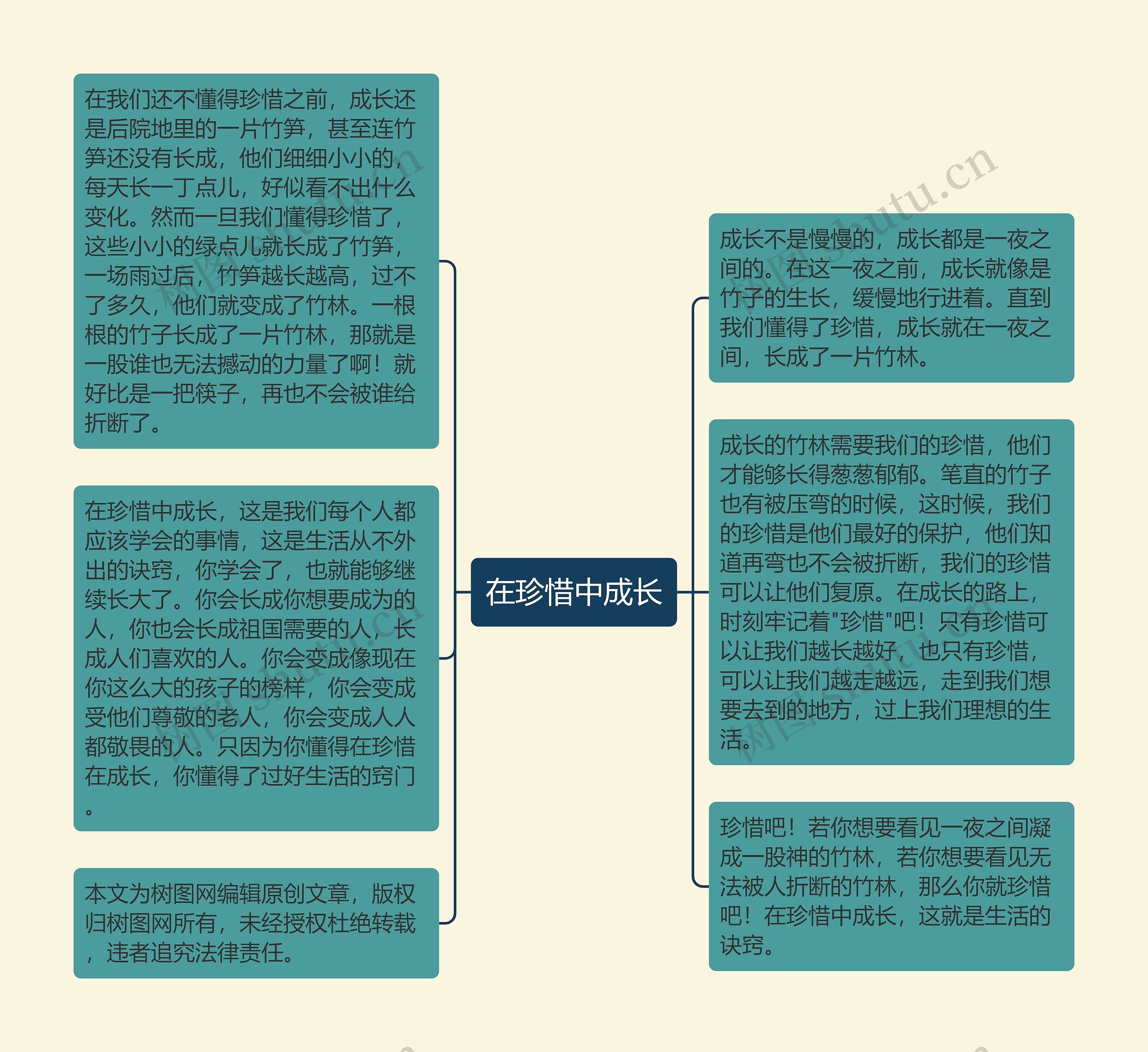 在珍惜中成长思维导图高清图 在珍惜中成长思维导图
