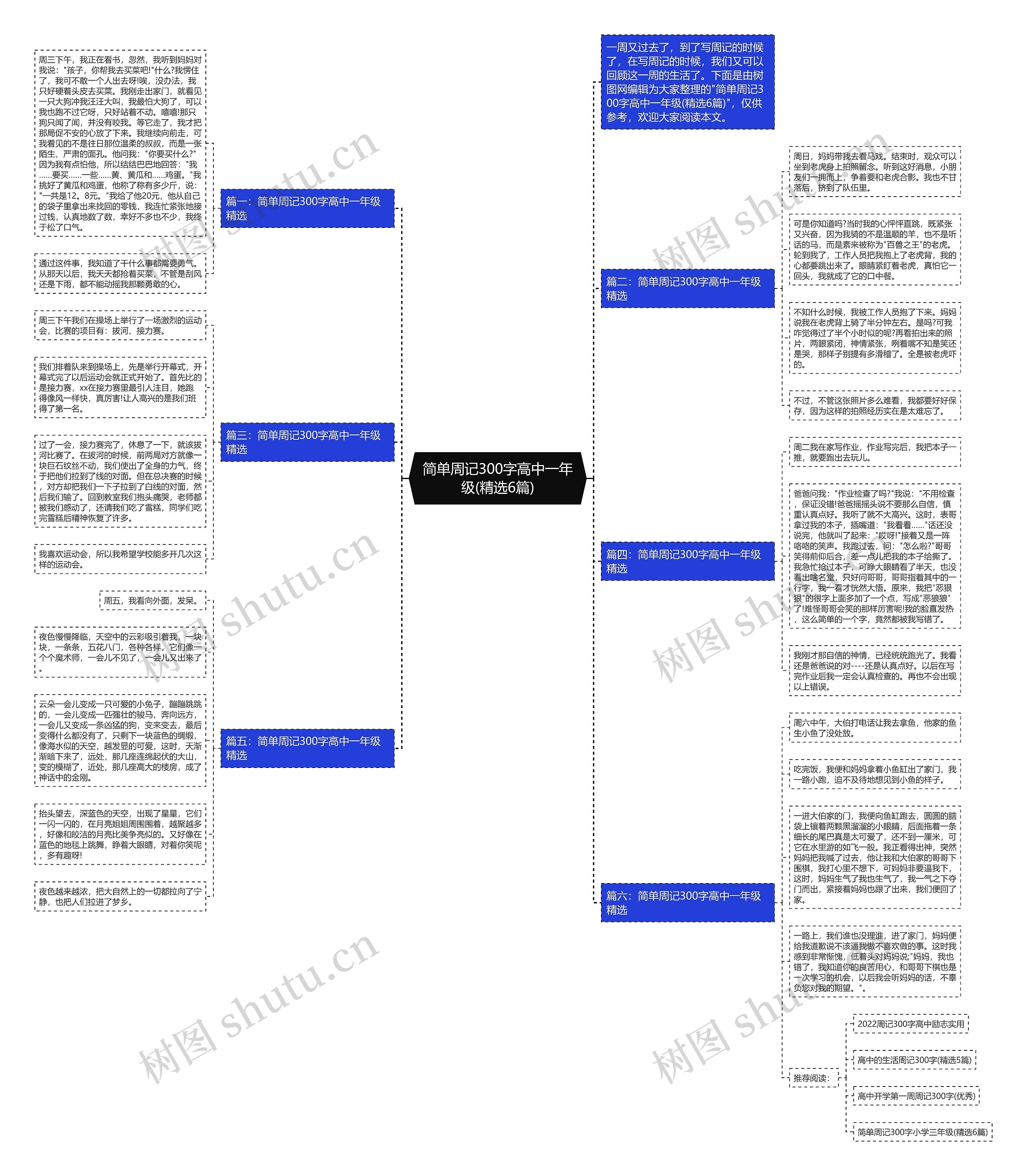 简单周记300字高中一年级(精选6篇)思维导图