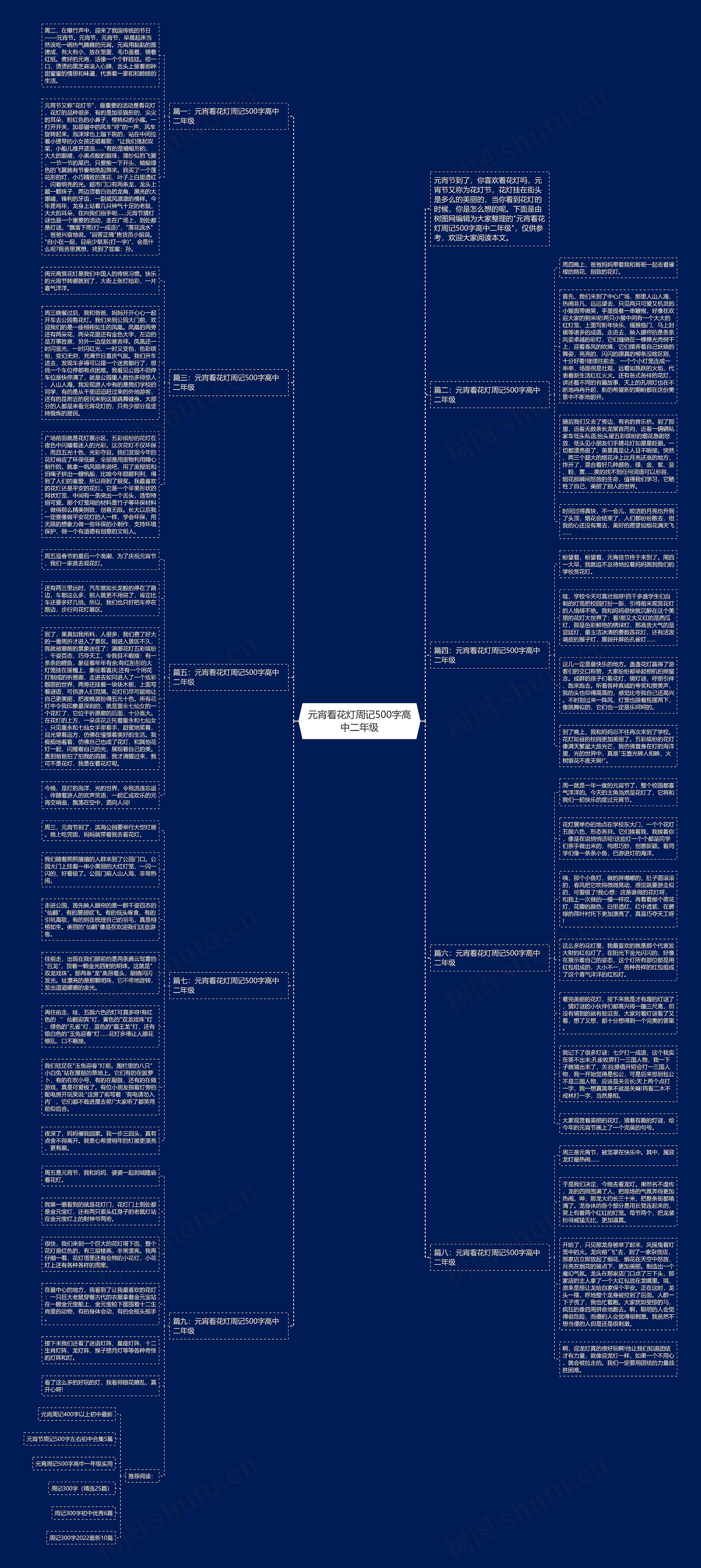 元宵看花灯周记500字高中二年级思维导图