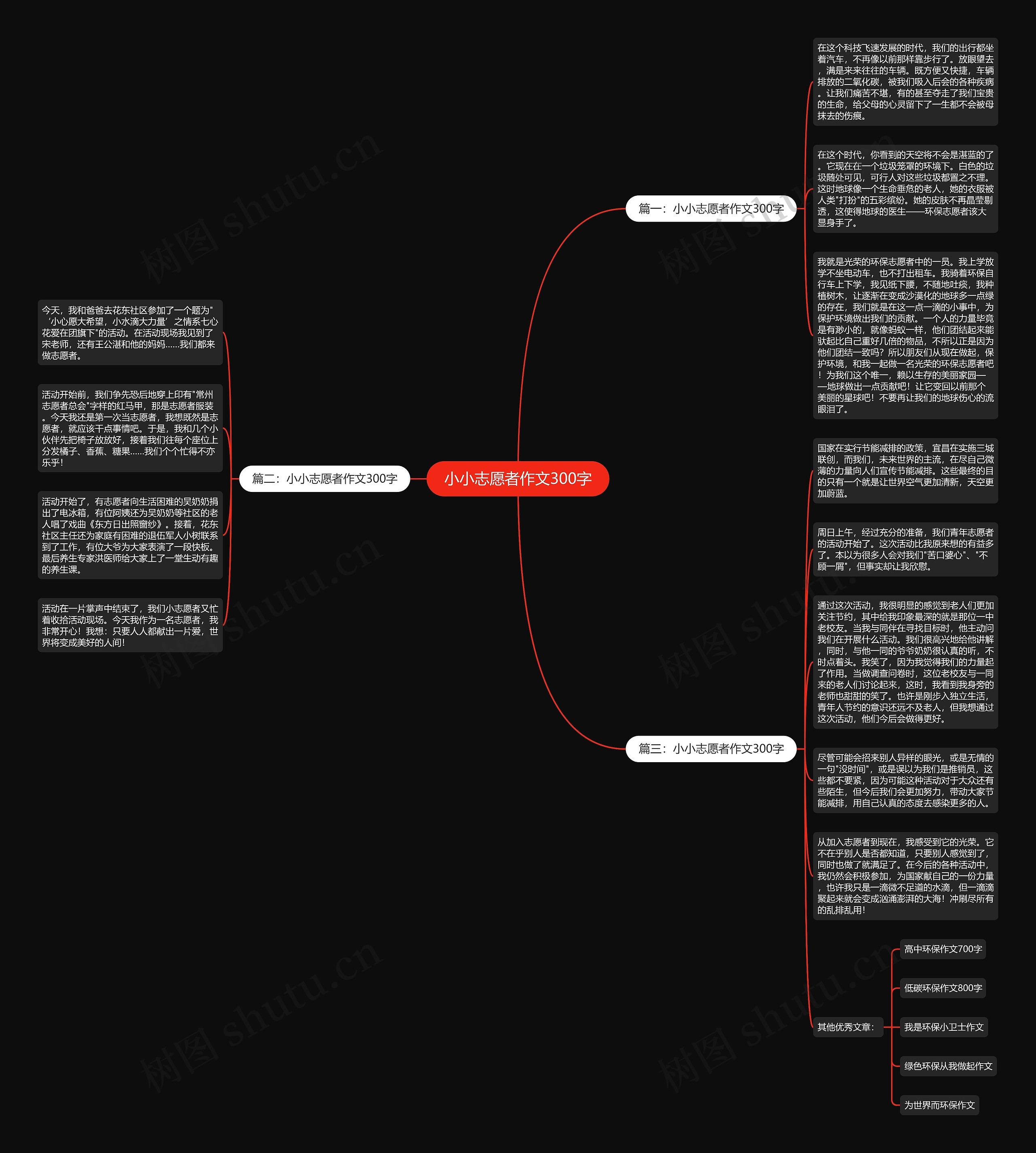小小志愿者作文300字思维导图
