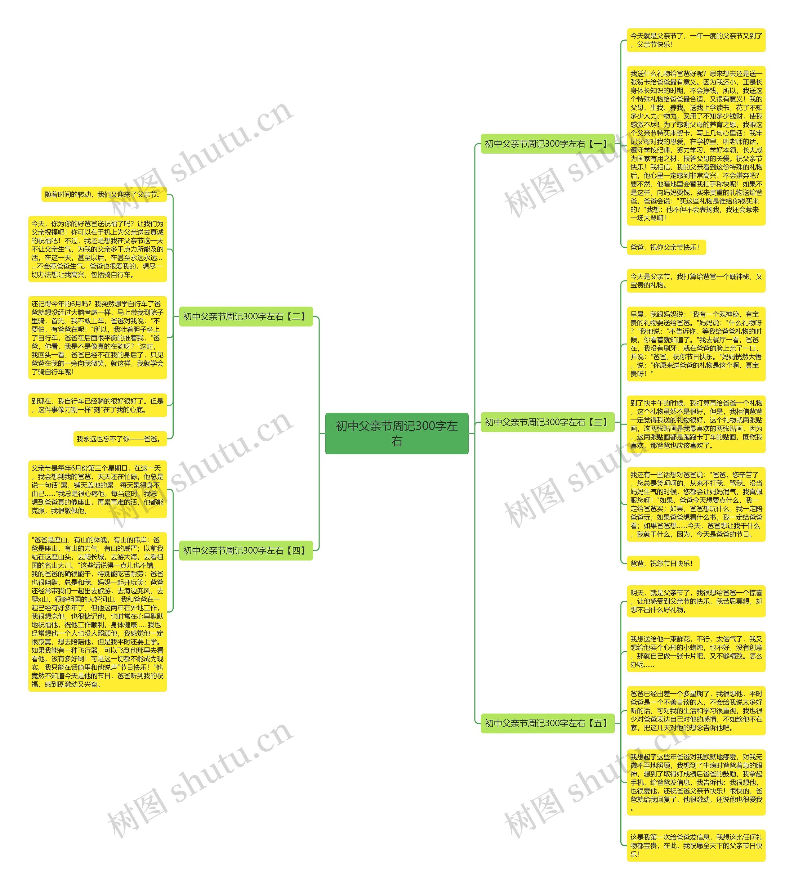 初中父亲节周记300字左右思维导图