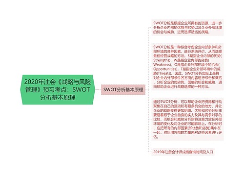 2020年注会《战略与风险管理》预习考点：SWOT分析基本原理