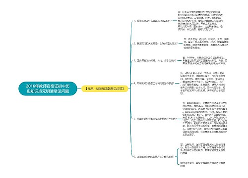 2016年教师资格证初中历史知识点元明清常见问题
