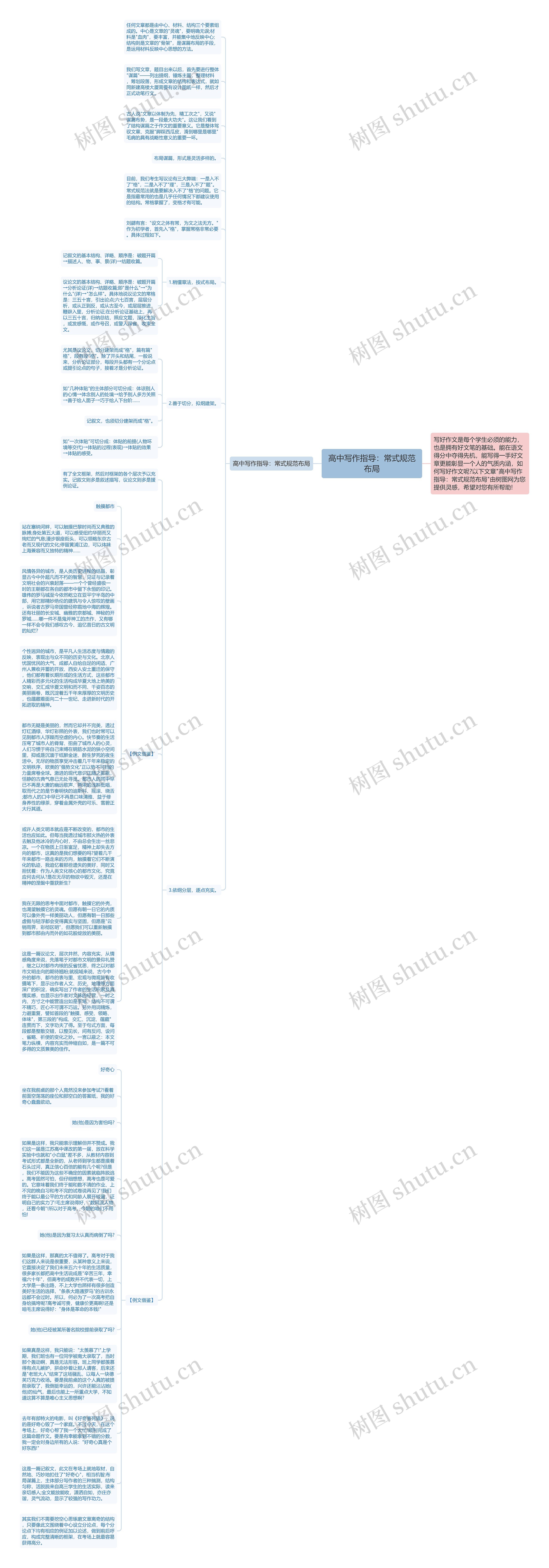 高中写作指导：常式规范布局思维导图