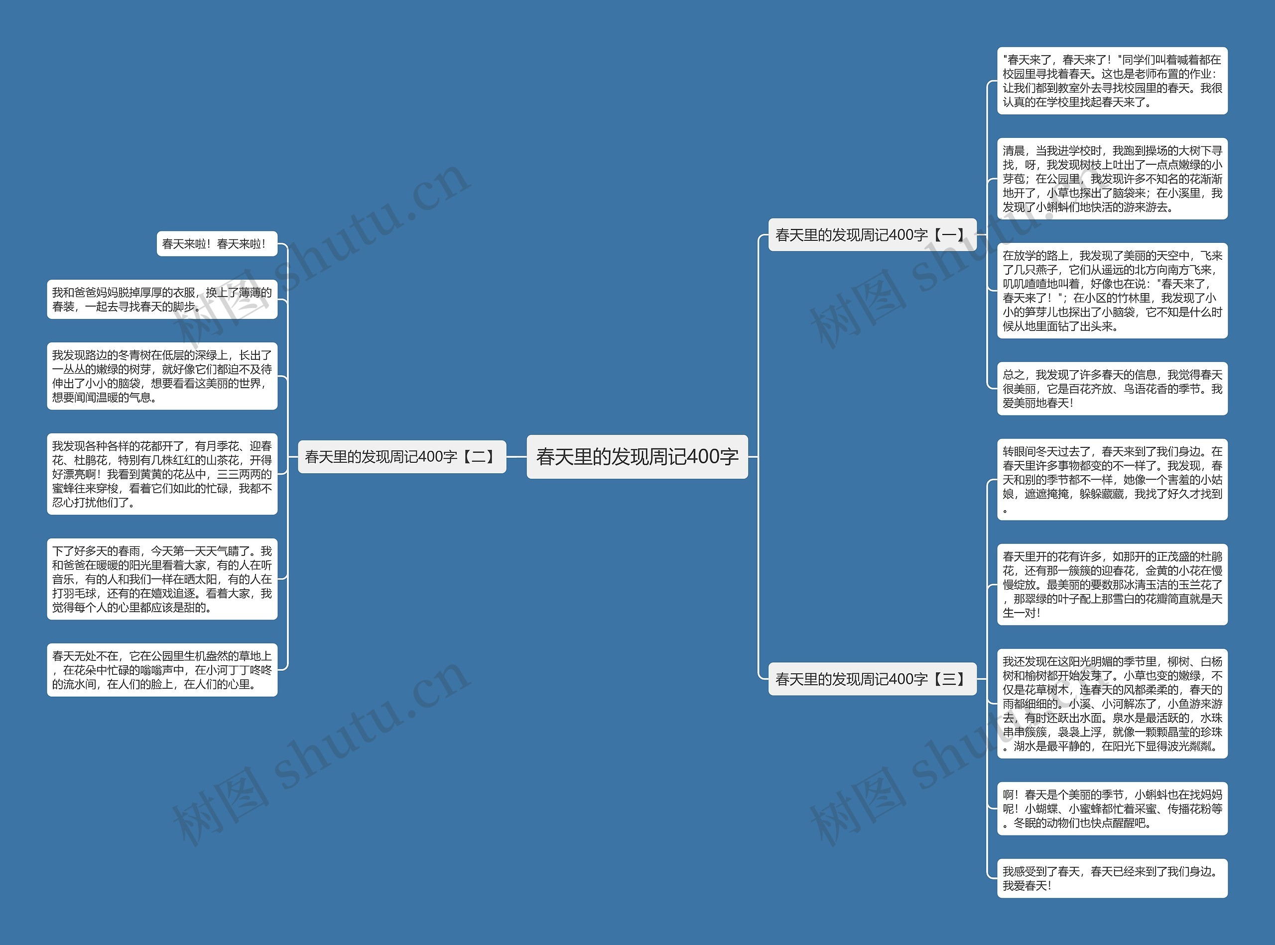 春天里的发现周记400字思维导图