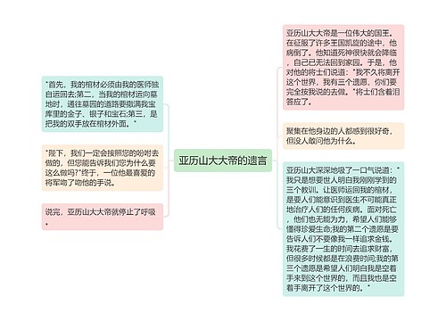 亚历山大大帝的遗言