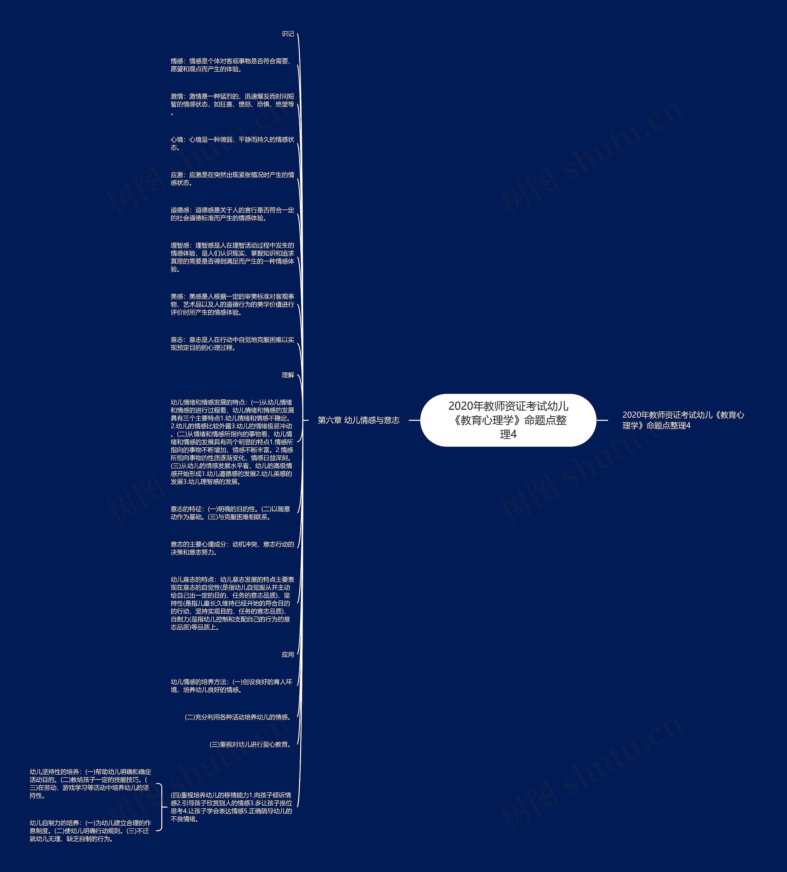2020年教师资证考试幼儿《教育心理学》命题点整理4思维导图