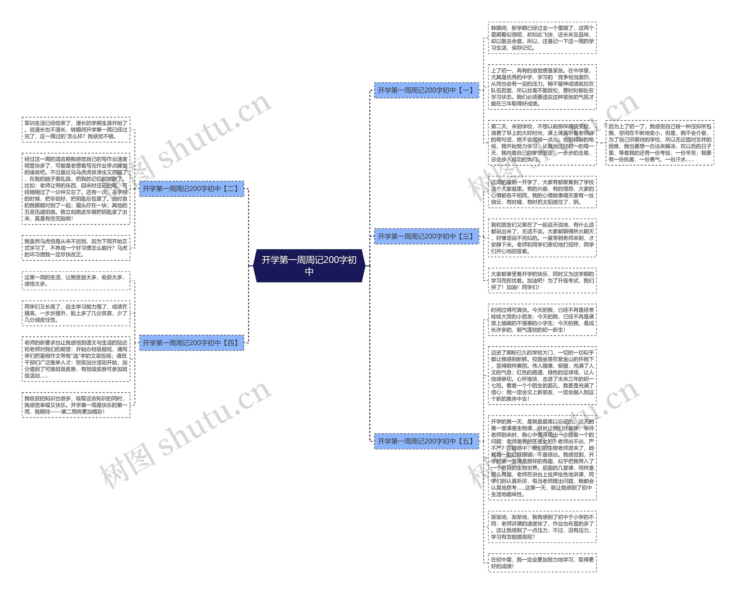 开学第一周周记200字初中思维导图