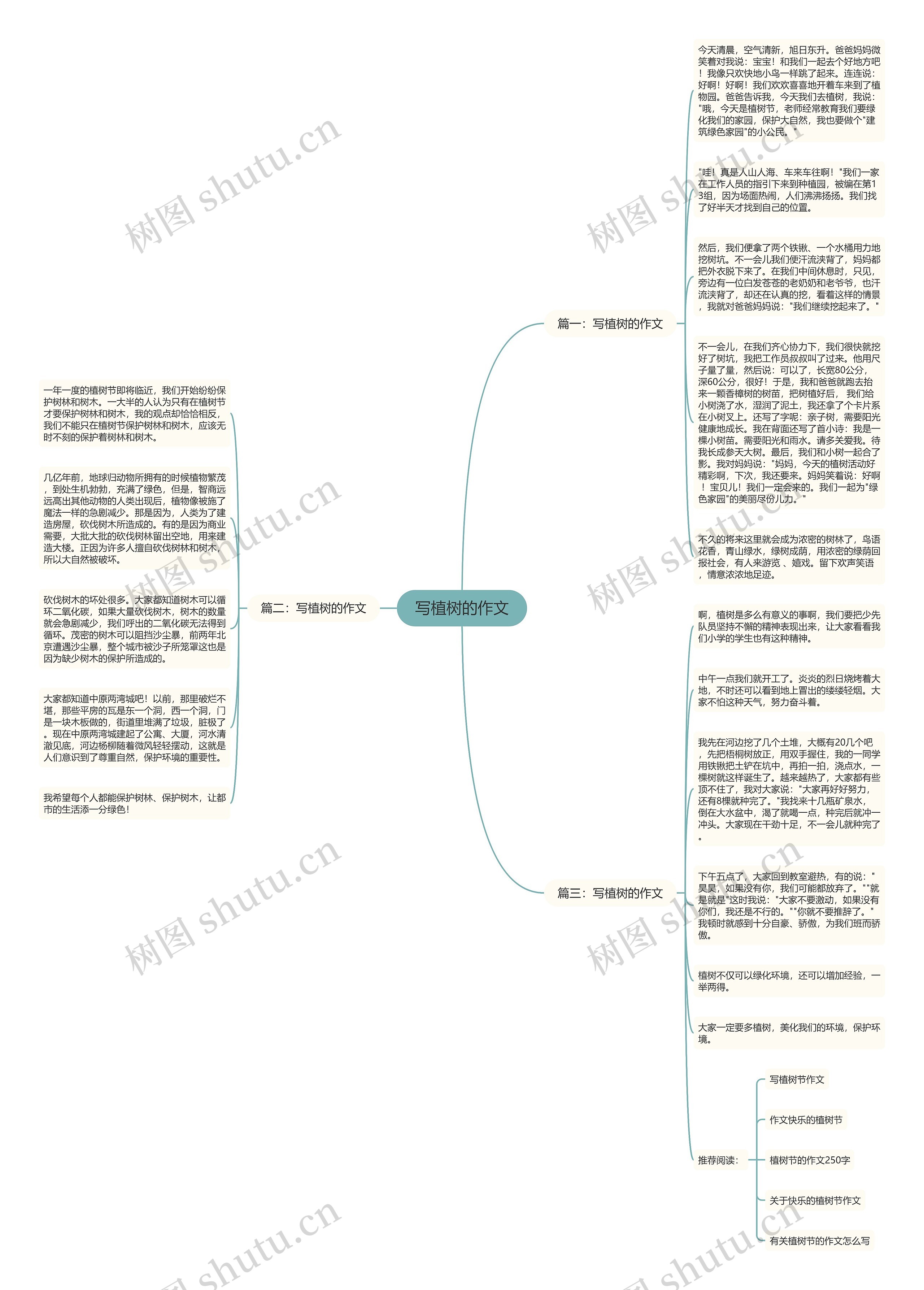 写植树的作文思维导图