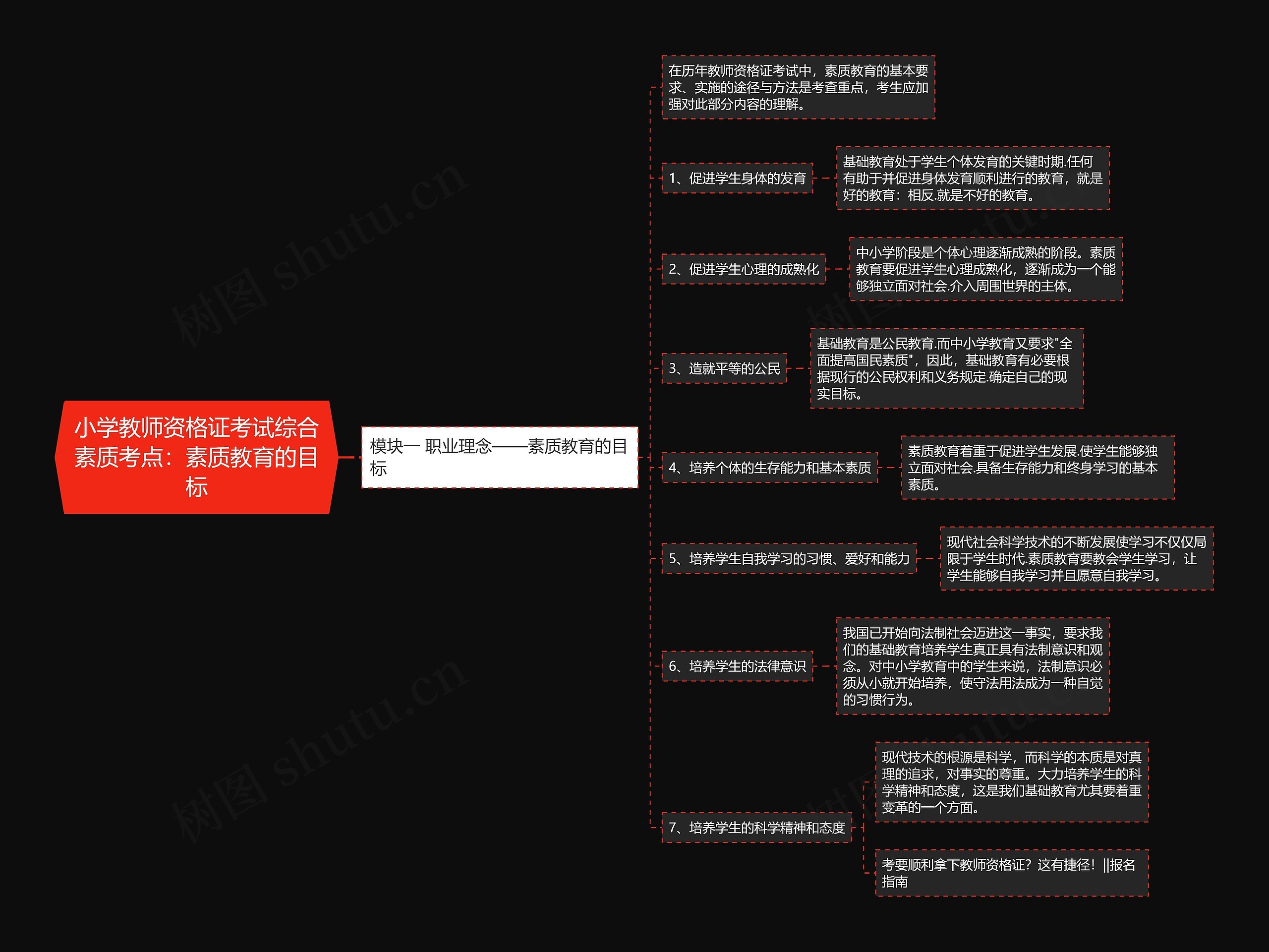 小学教师资格证考试综合素质考点：素质教育的目标